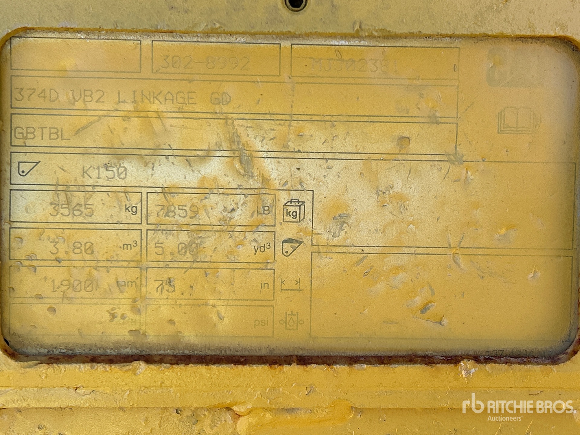 Caterpillar 75 in - Fits Cat 374