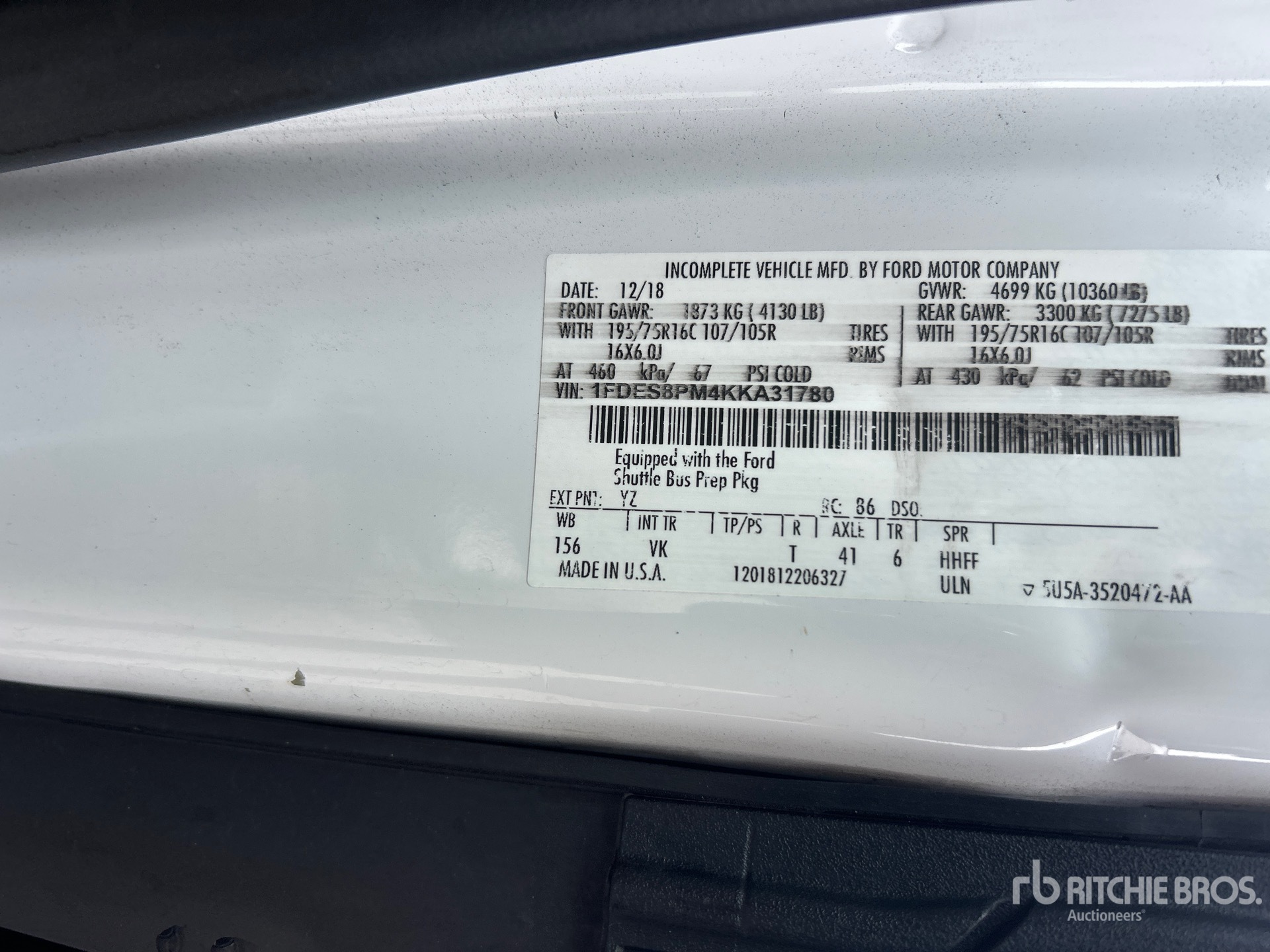 2019 Ford TRANSIT 350