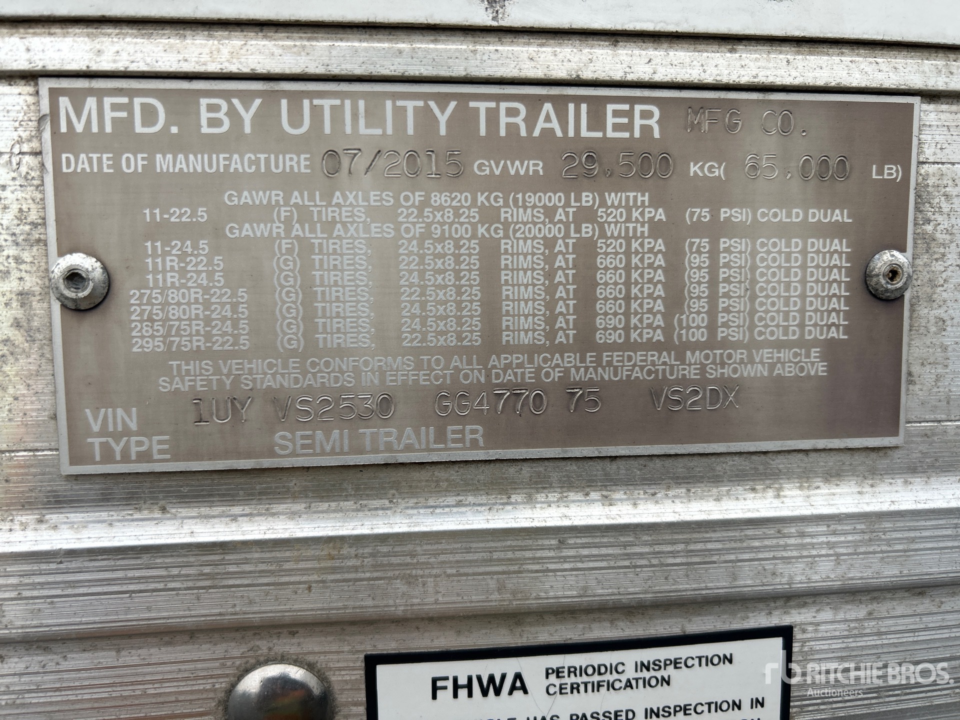 2016 Utility 53 FT X 102 IN T/A