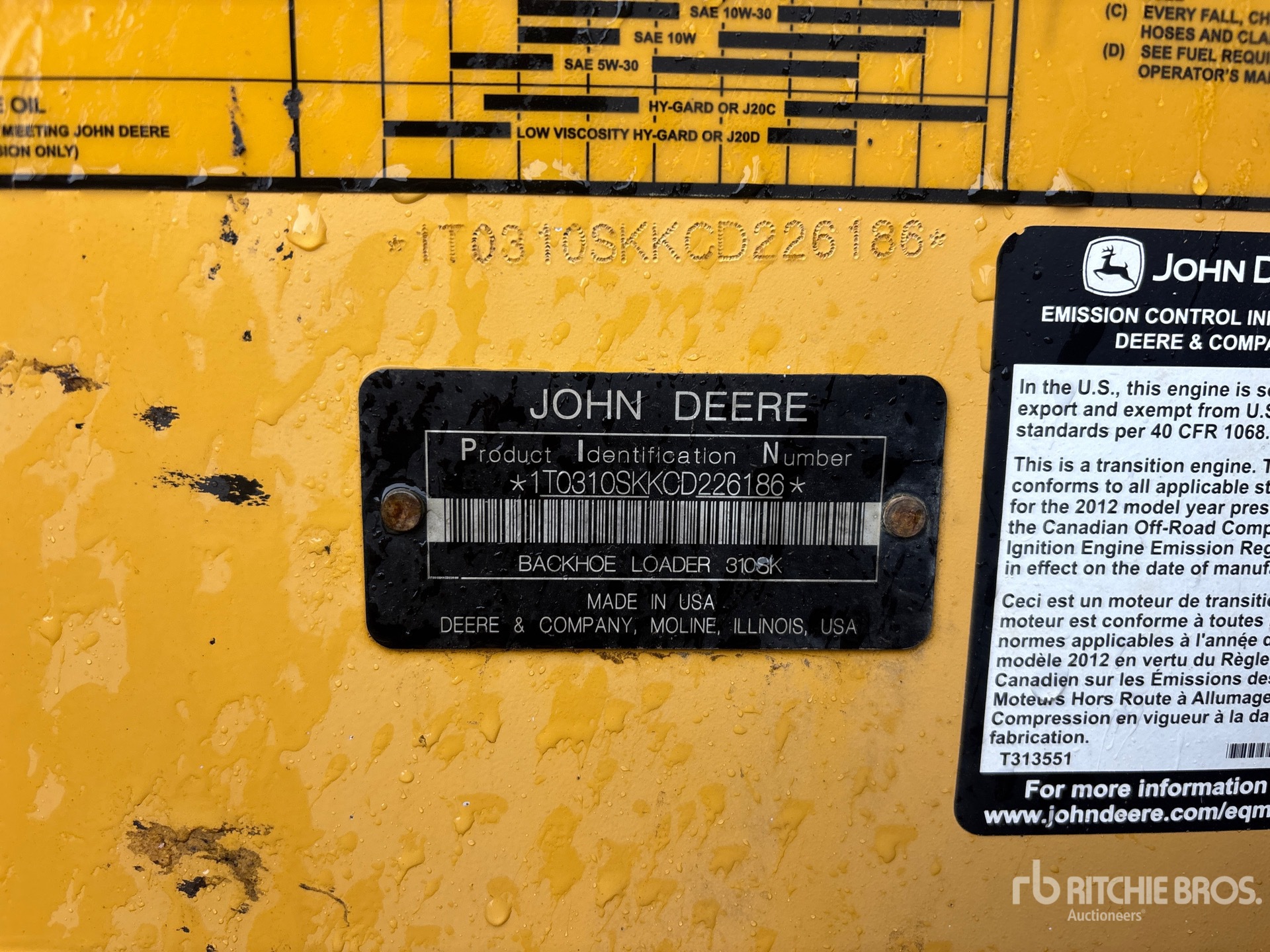 2012 John Deere 310SK