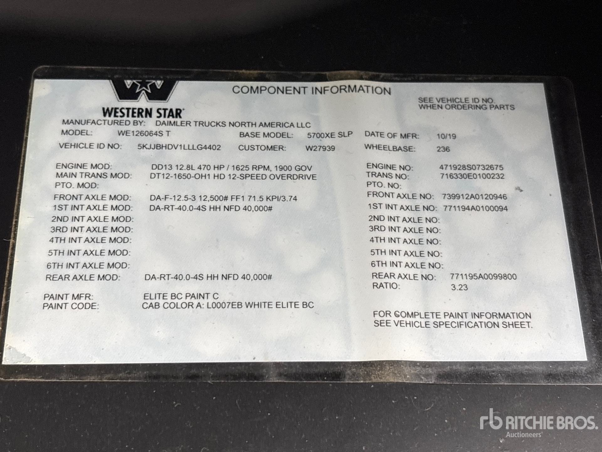 2020 Western Star 5700