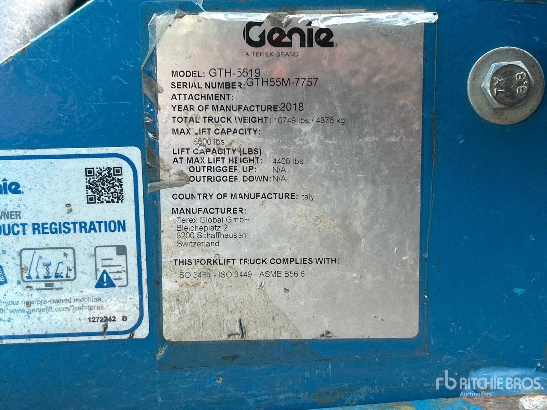 2018 Genie GTH-5519