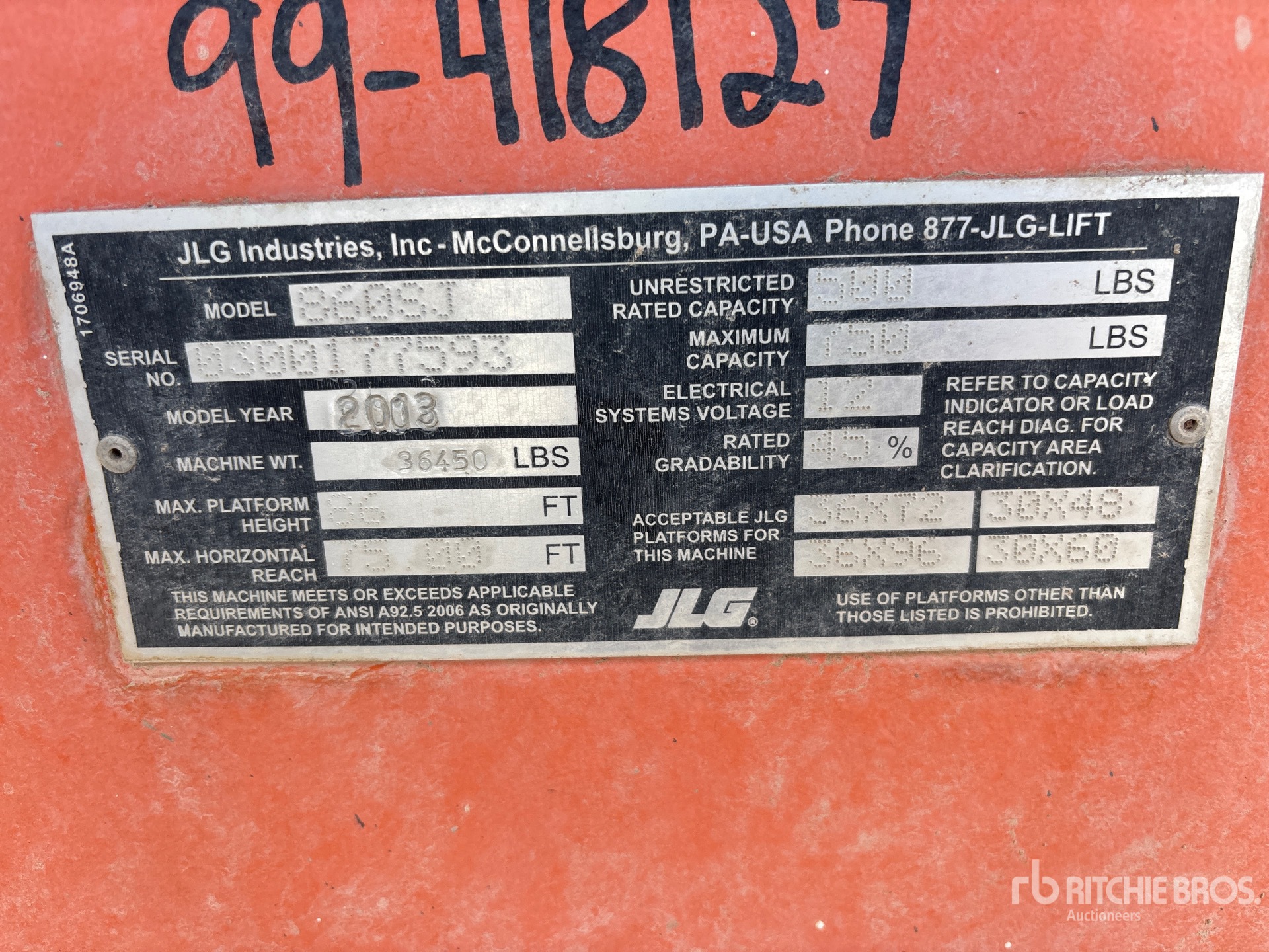2012 JLG 860SJ