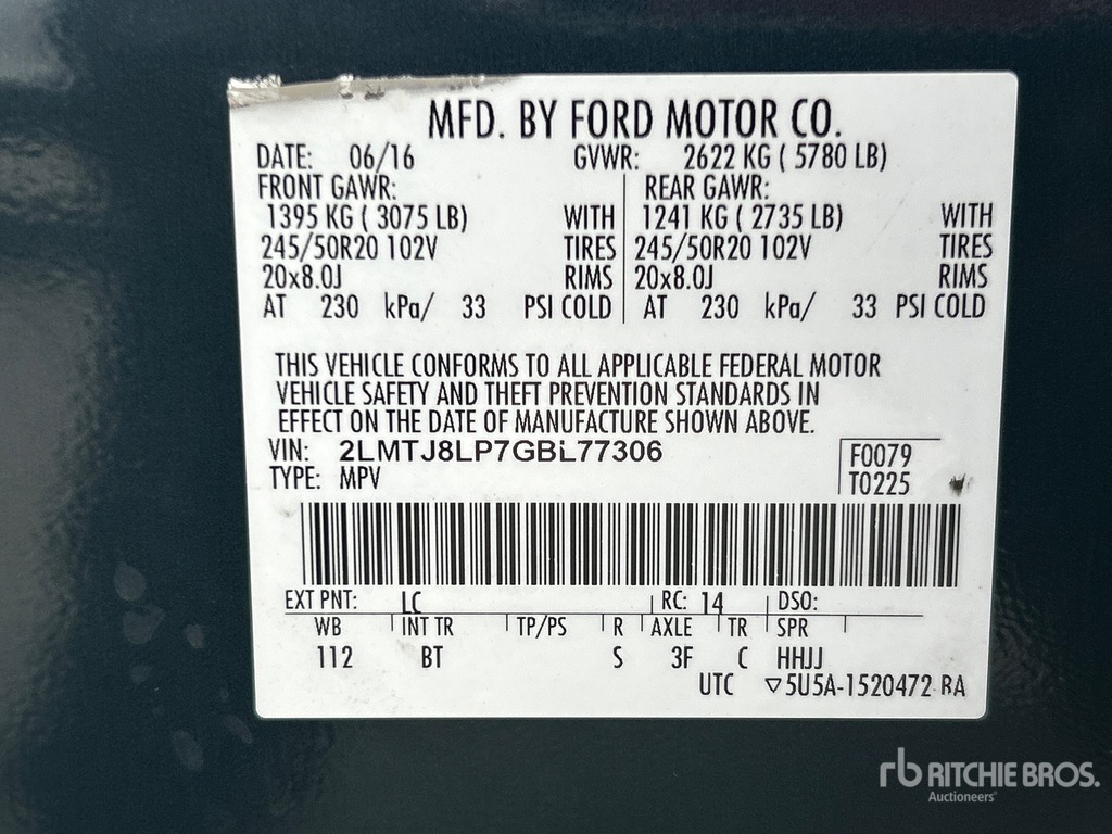 General Appearance with Serial Number / VIN
