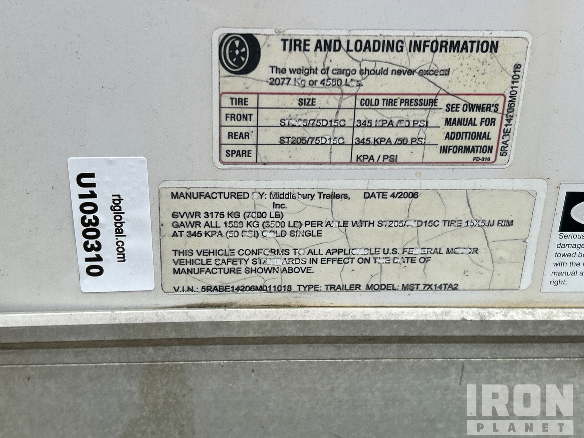 2006 Middlebury MST7X14TA2
