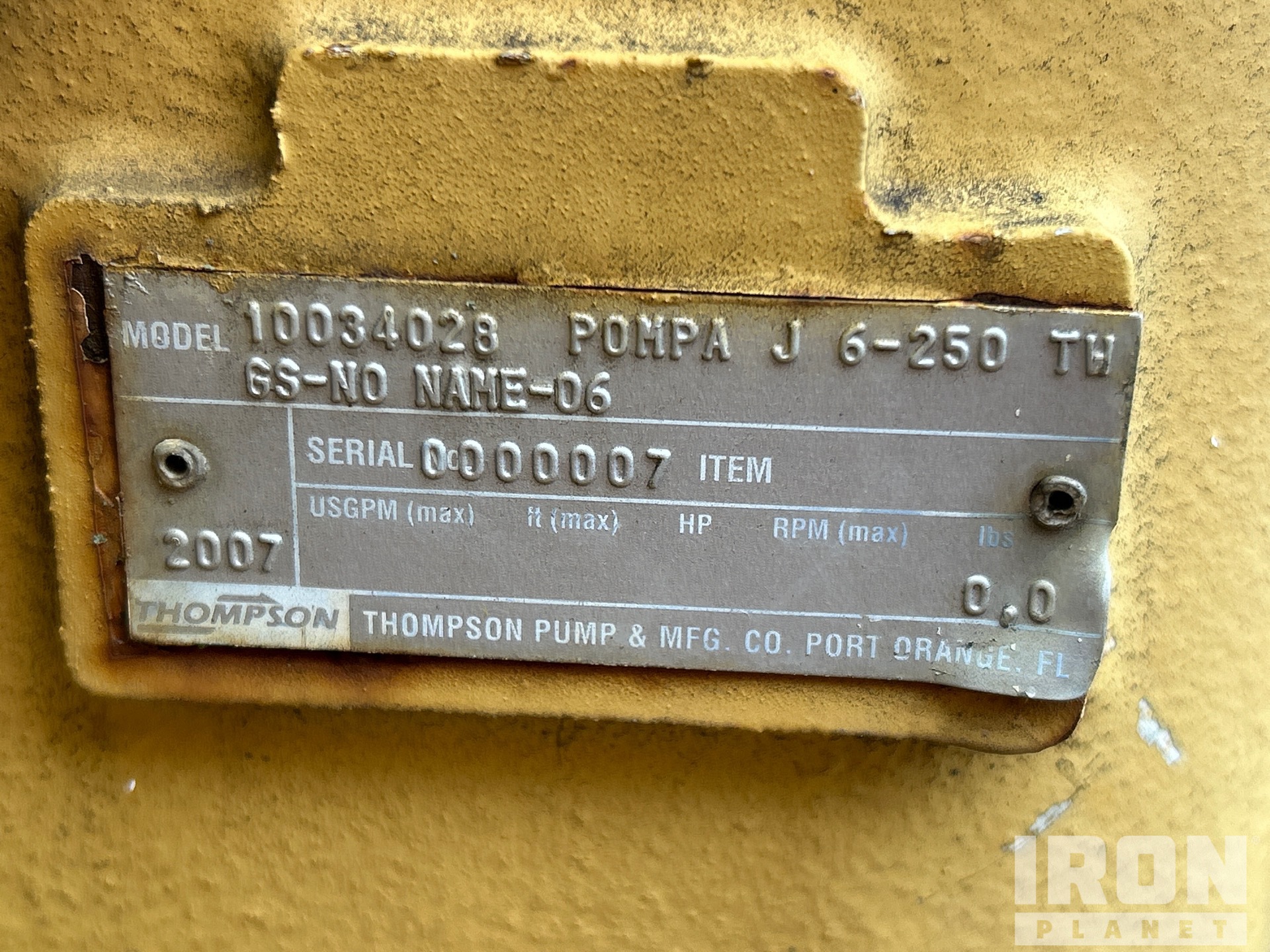 2007 Thompson Pump 6HTC-223