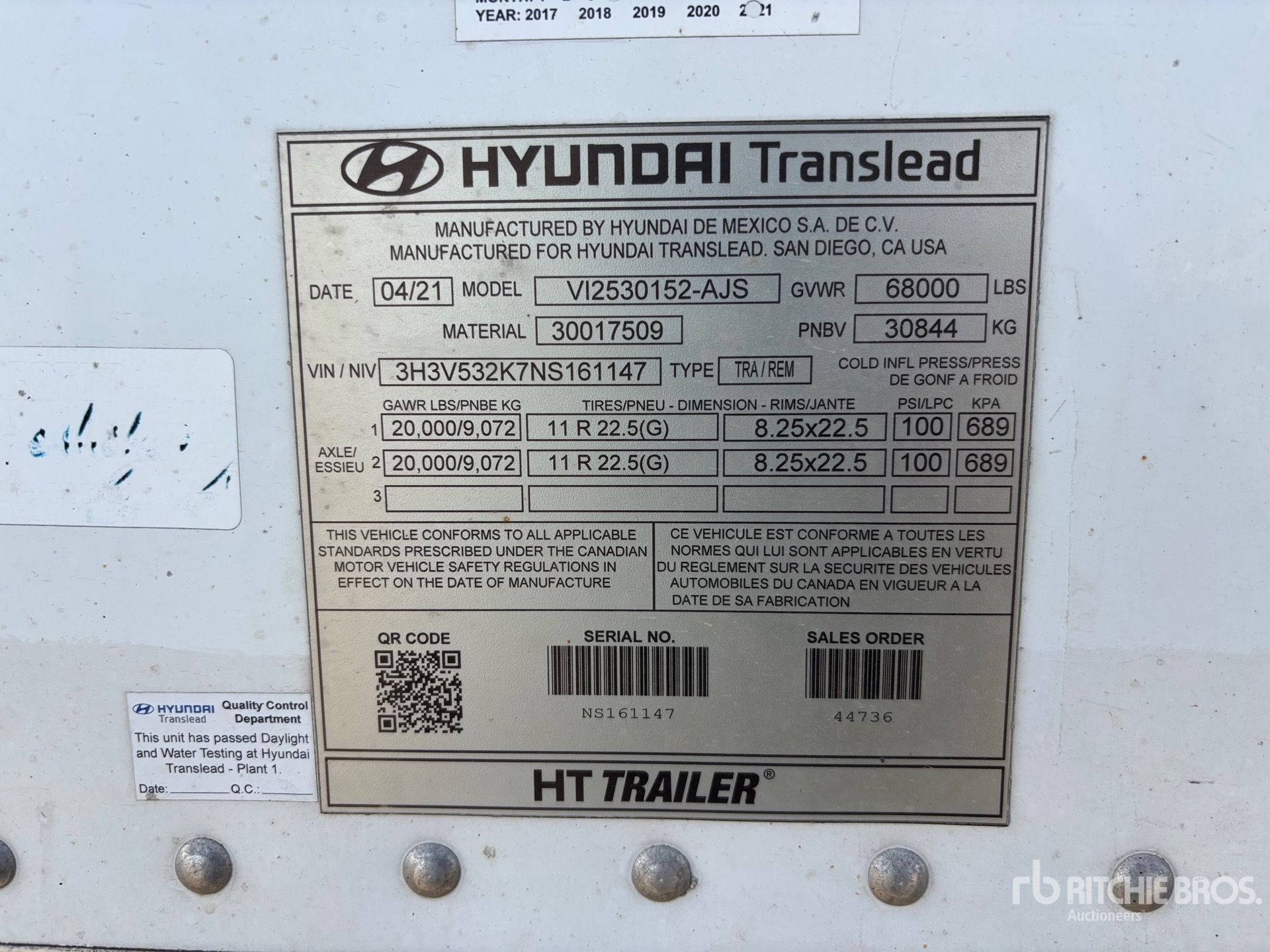 2022 Hyundai 53 ft x 102 in T/A