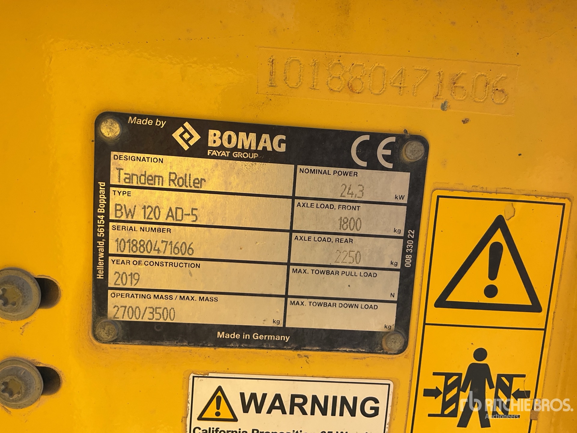 2019 Bomag BW120AD-5