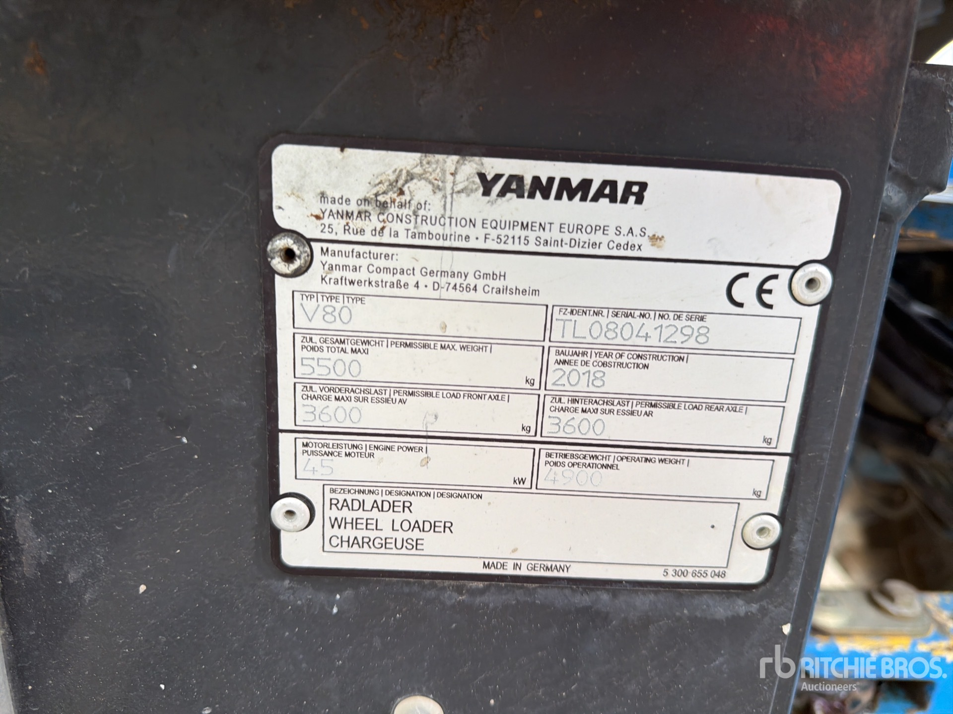 2018 Yanmar V80