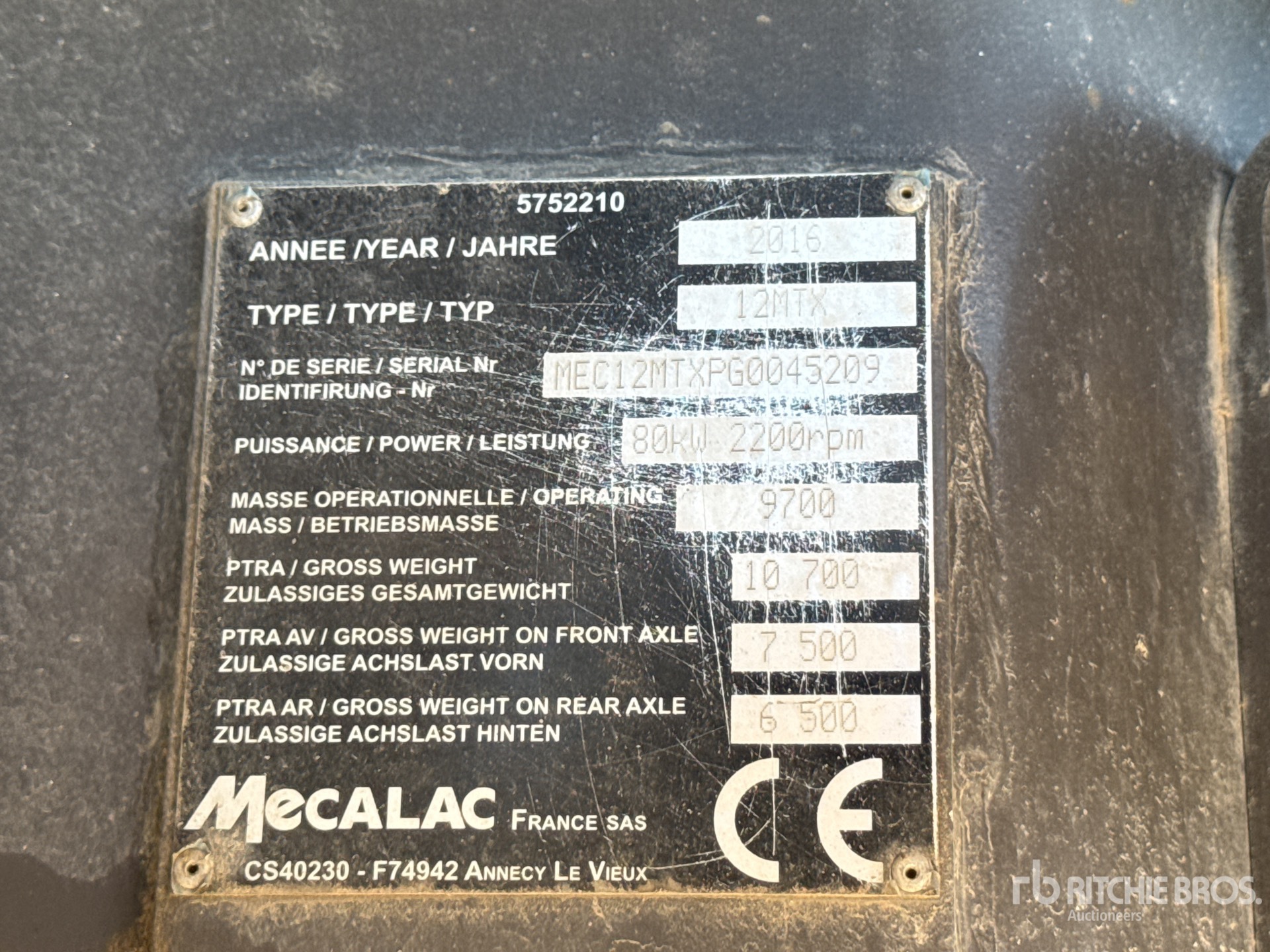 2016 Mecalac 12MTX