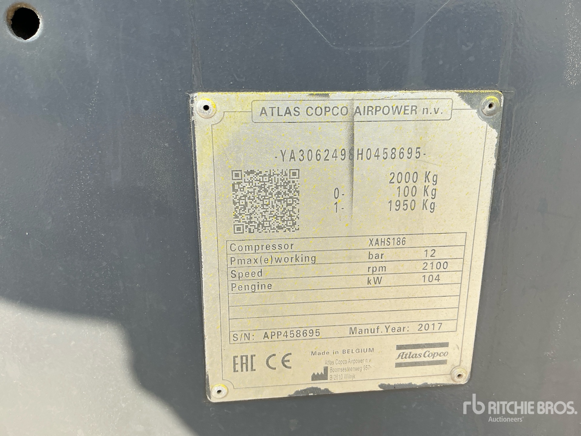 2017 Atlas Copco XAHS186