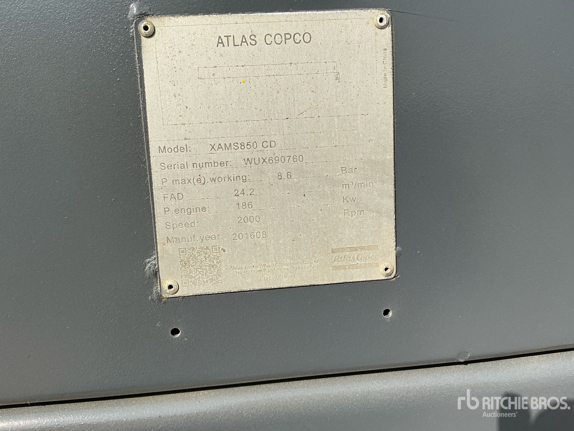 2016 Atlas Copco XAMS 850CD7