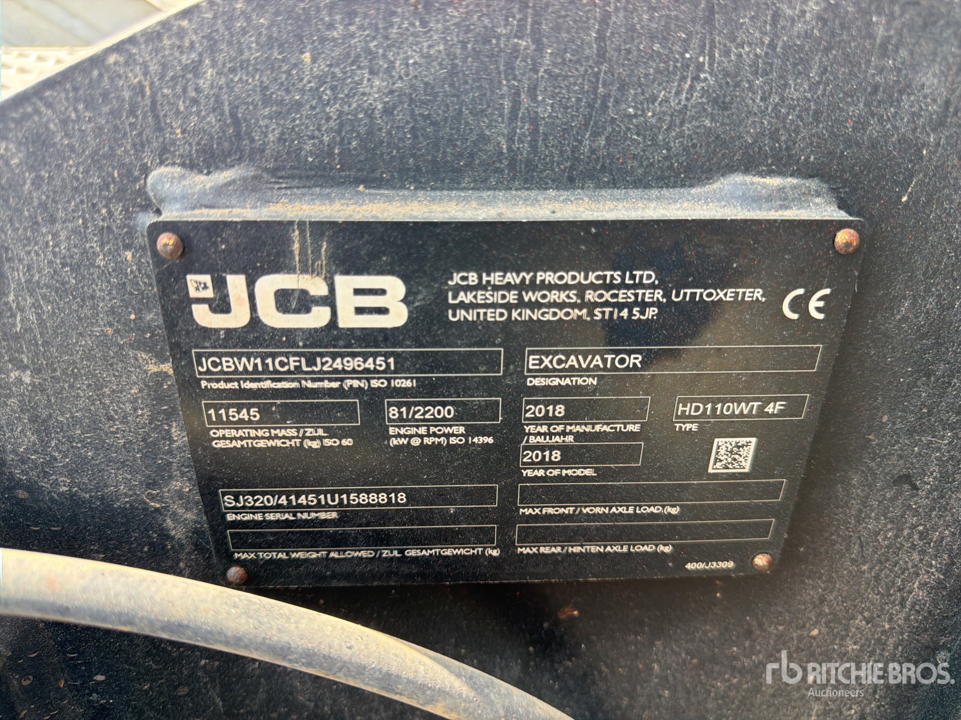 2018 JCB HD110WT 4F