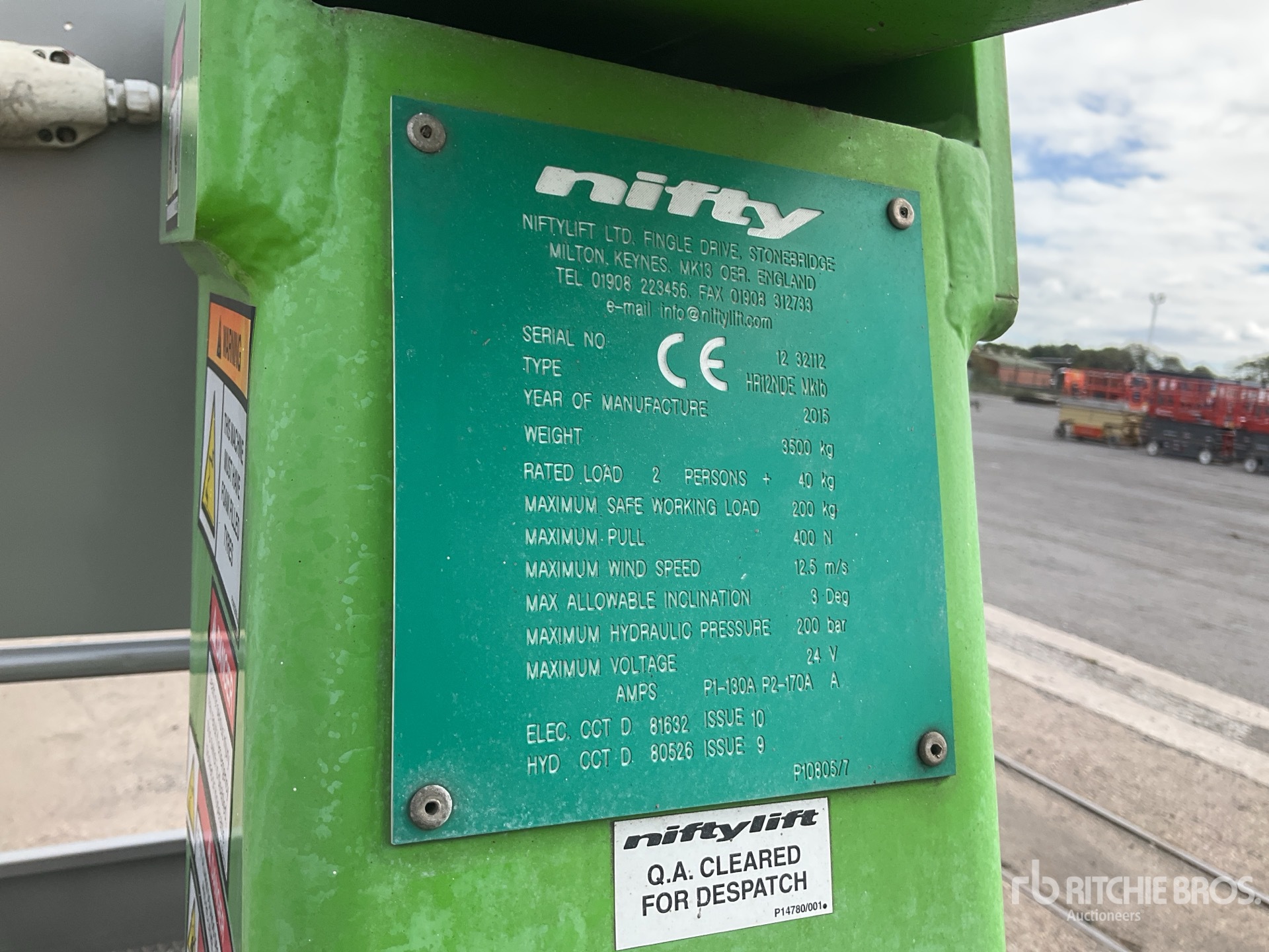 2015 Niftylift HR12NDE