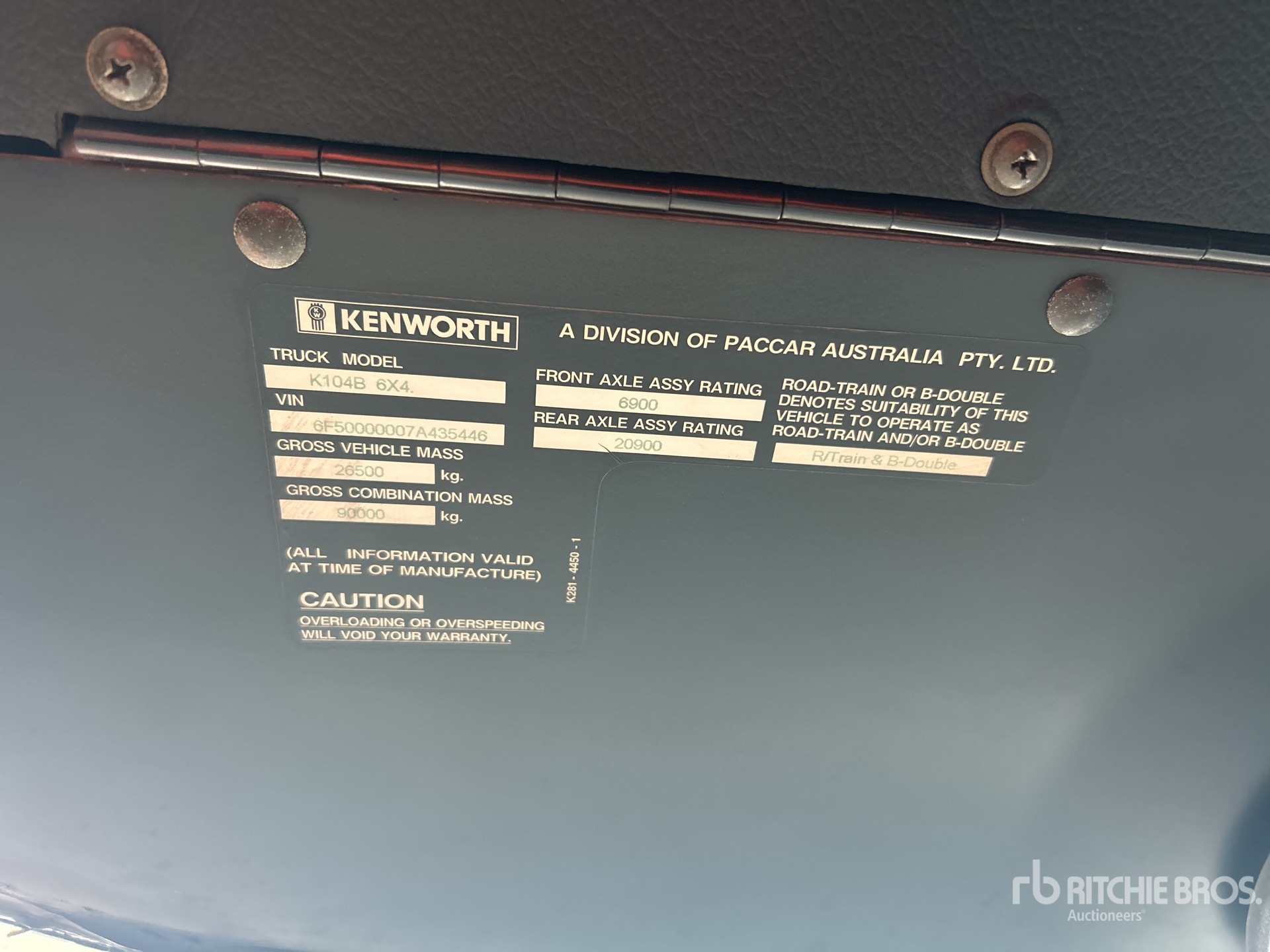 2007 Kenworth K104B AERODYNE
