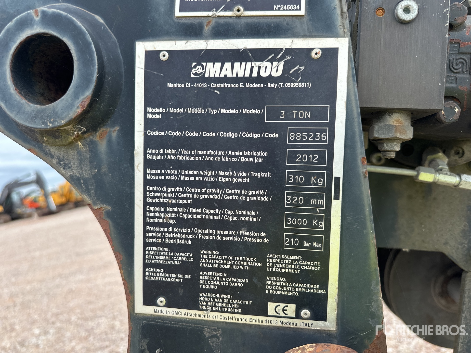 2012 Manitou 3 TON