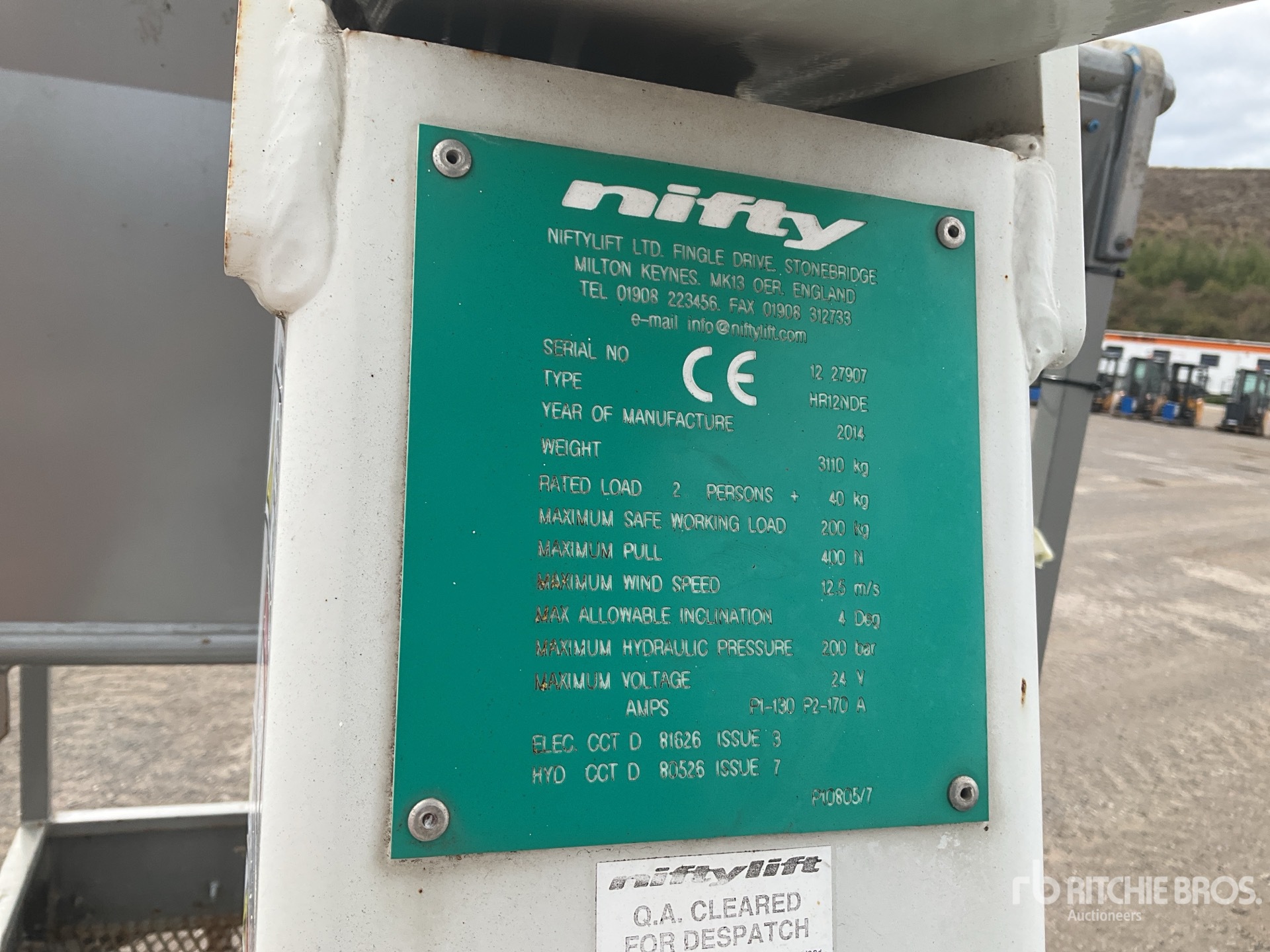 2014 Niftylift HR12NDE