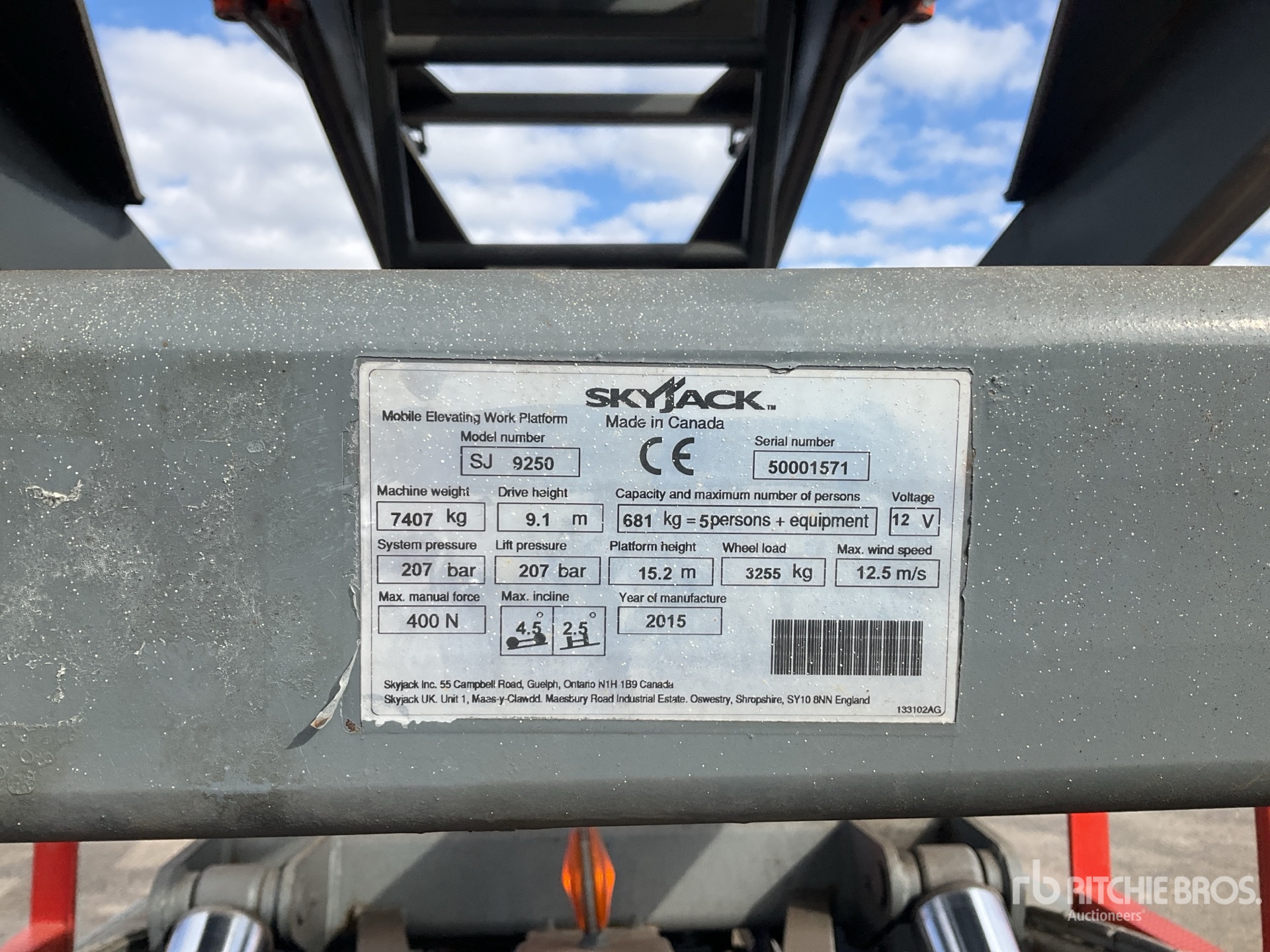 2015 Skyjack SJ9250