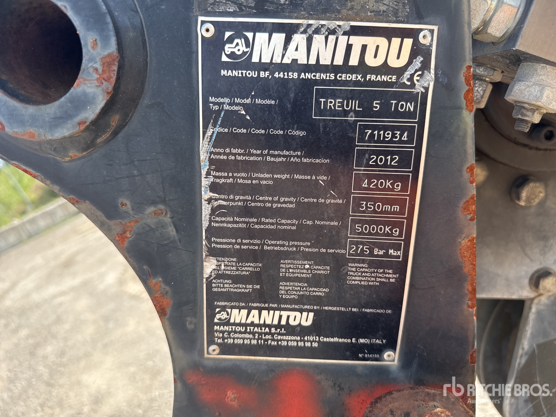 2012 Manitou 5 TON