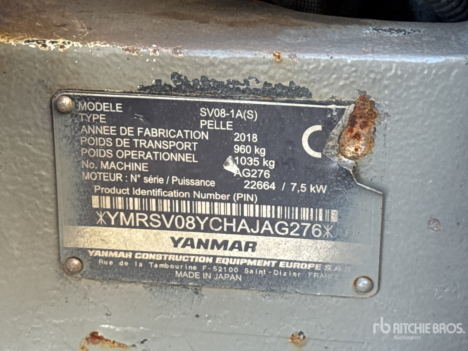 2018 Yanmar SV08-1AS