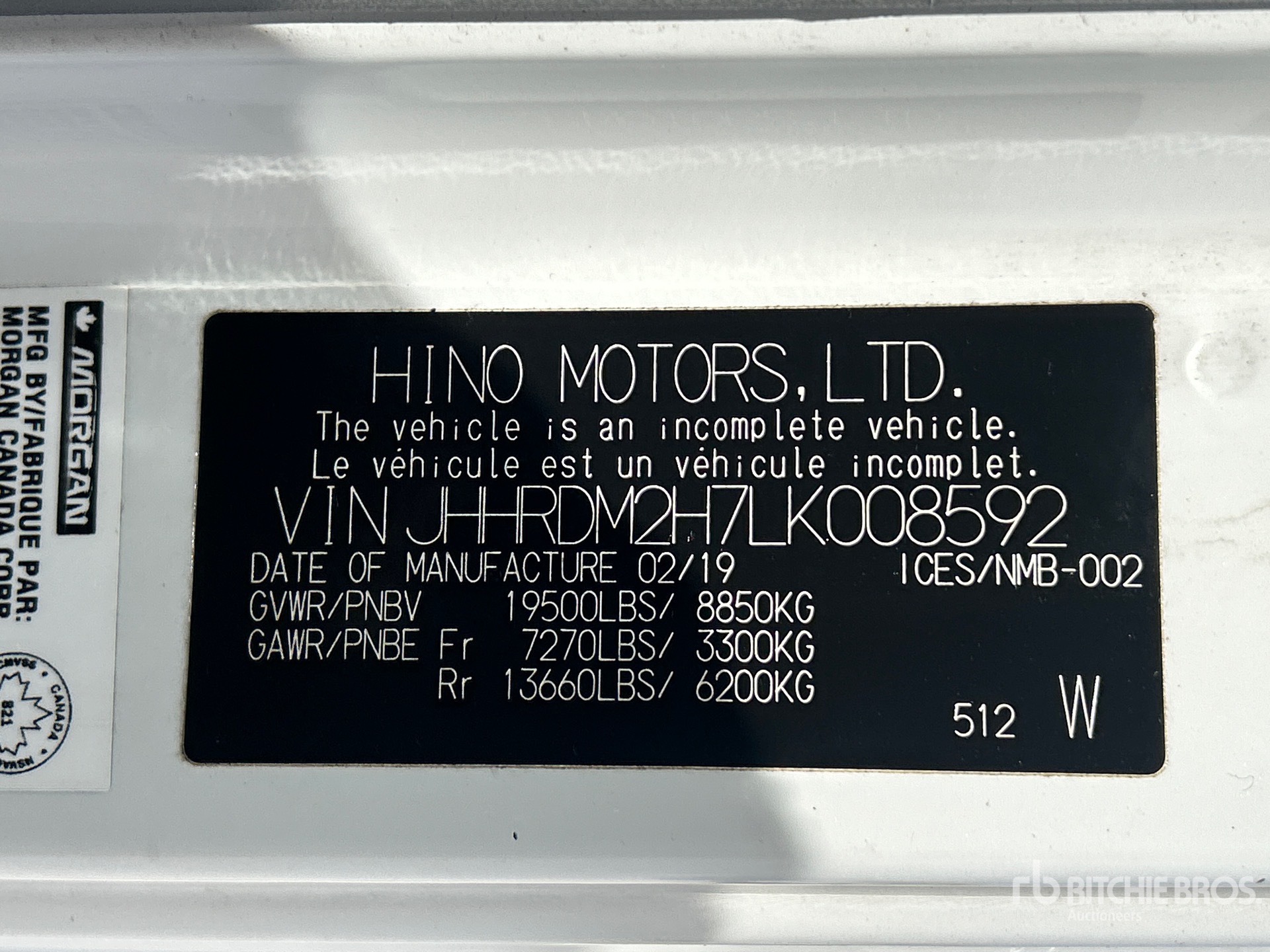 2020 Hino 195