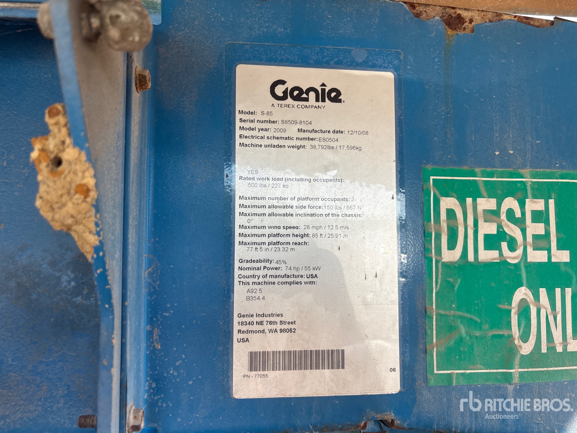 2009 Genie S-85