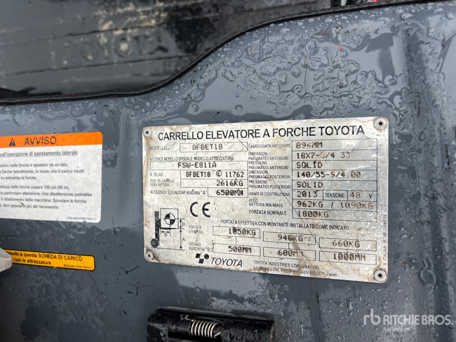2013 Toyota 1800 KG