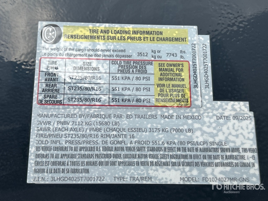 General Appearance with Serial Number / VIN