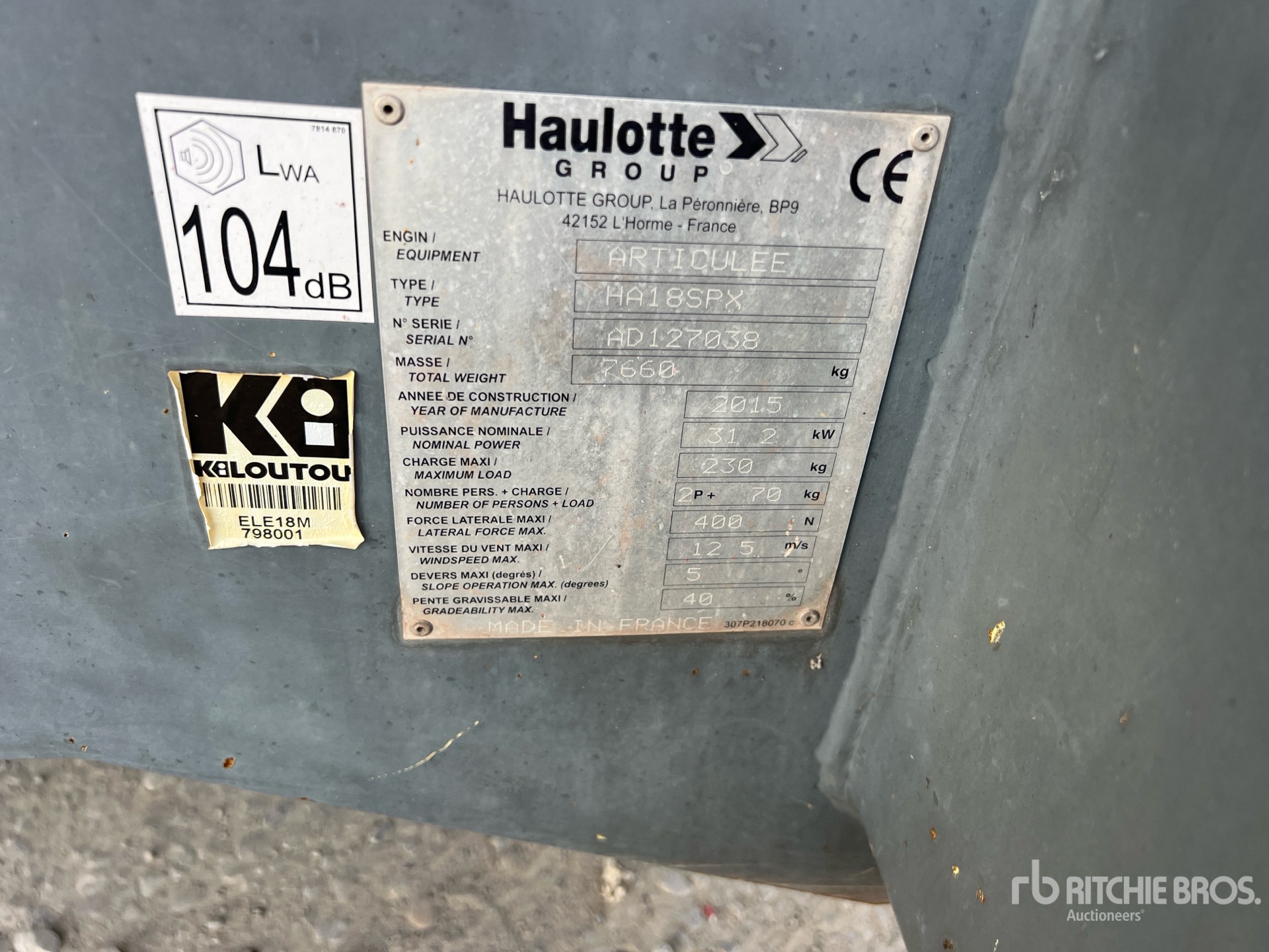 2015 Haulotte HA18SPX
