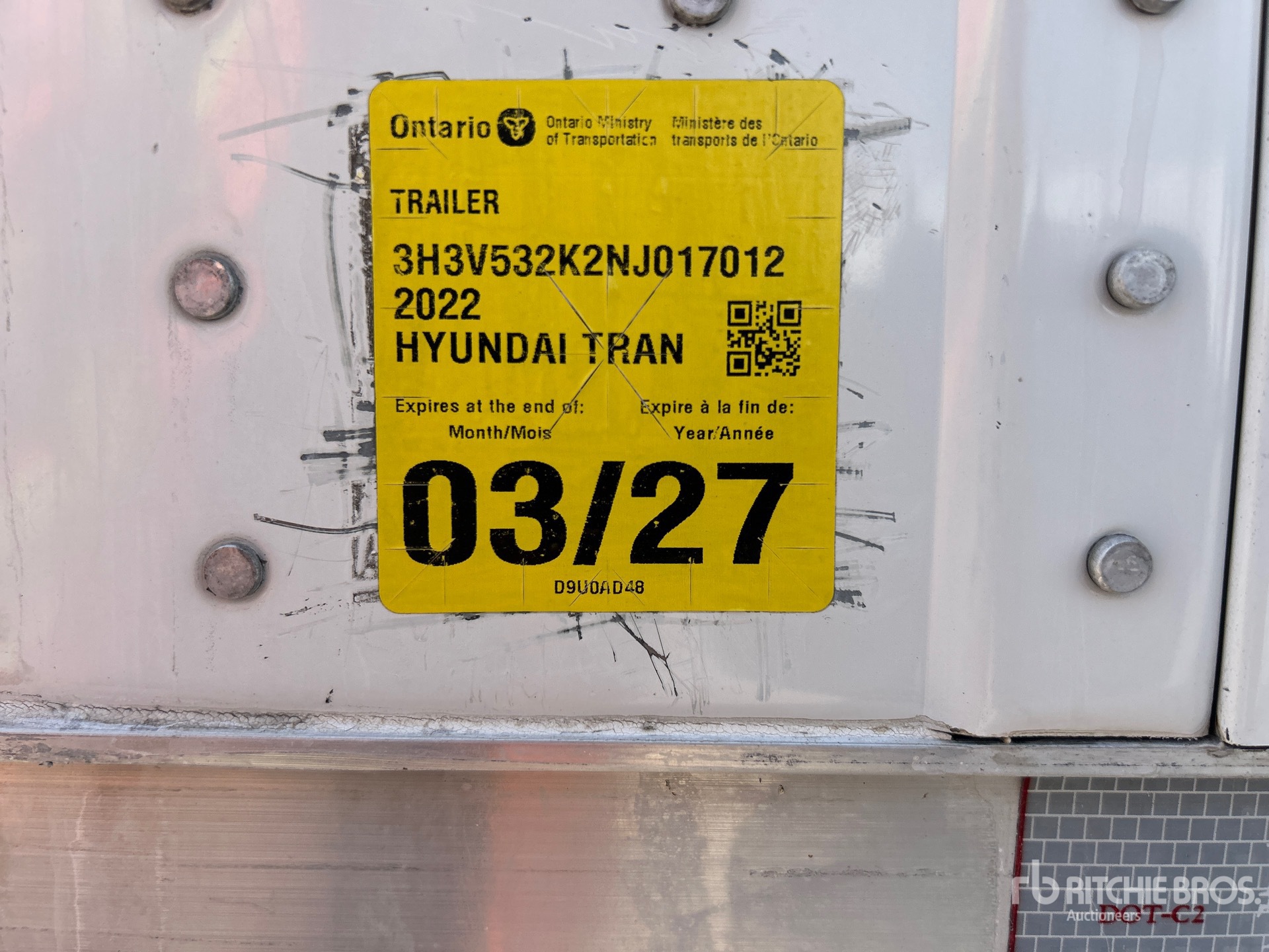2022 Hyundai 53 ft x 102 in T/A