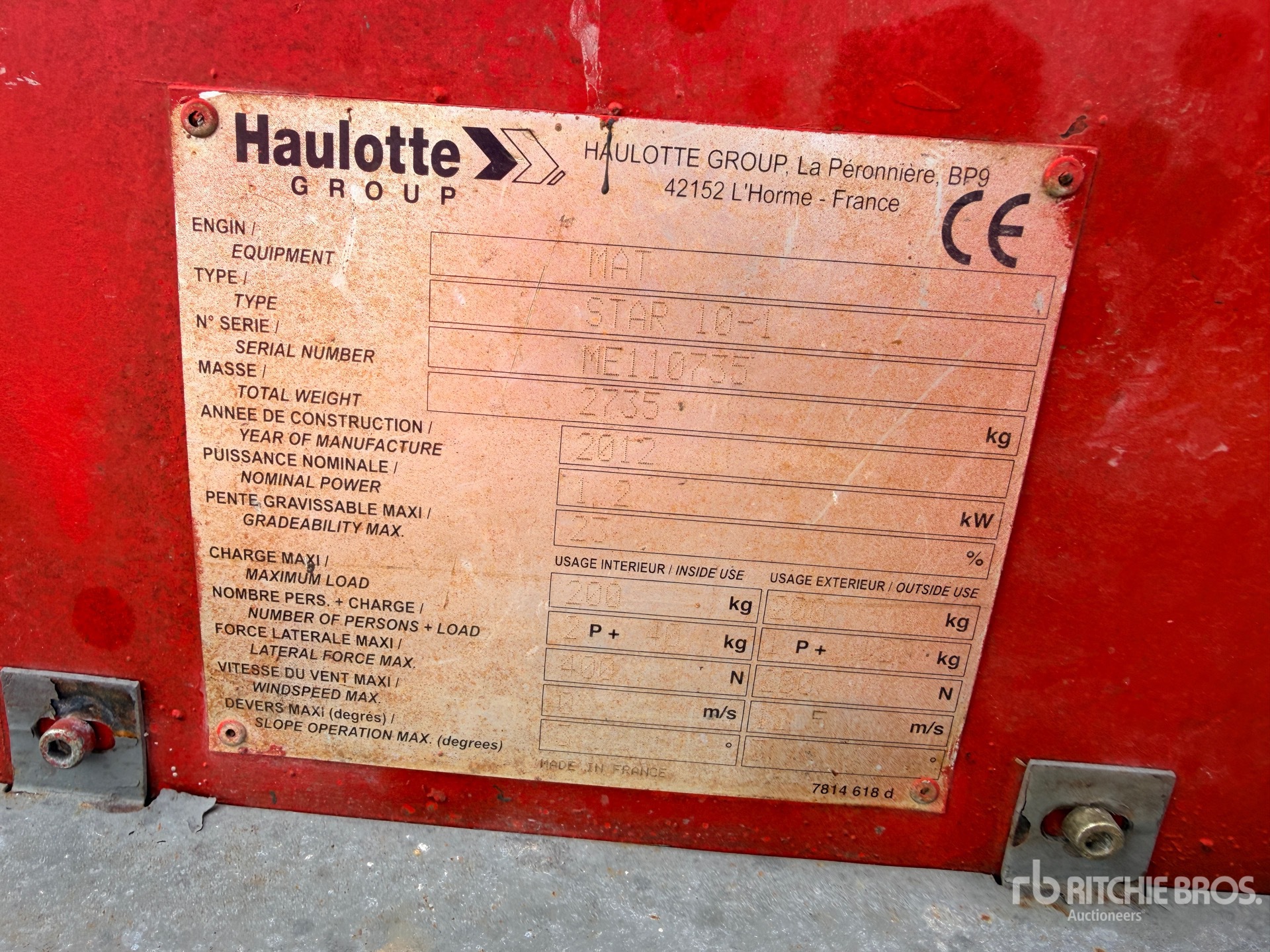 2012 Haulotte STAR10-1