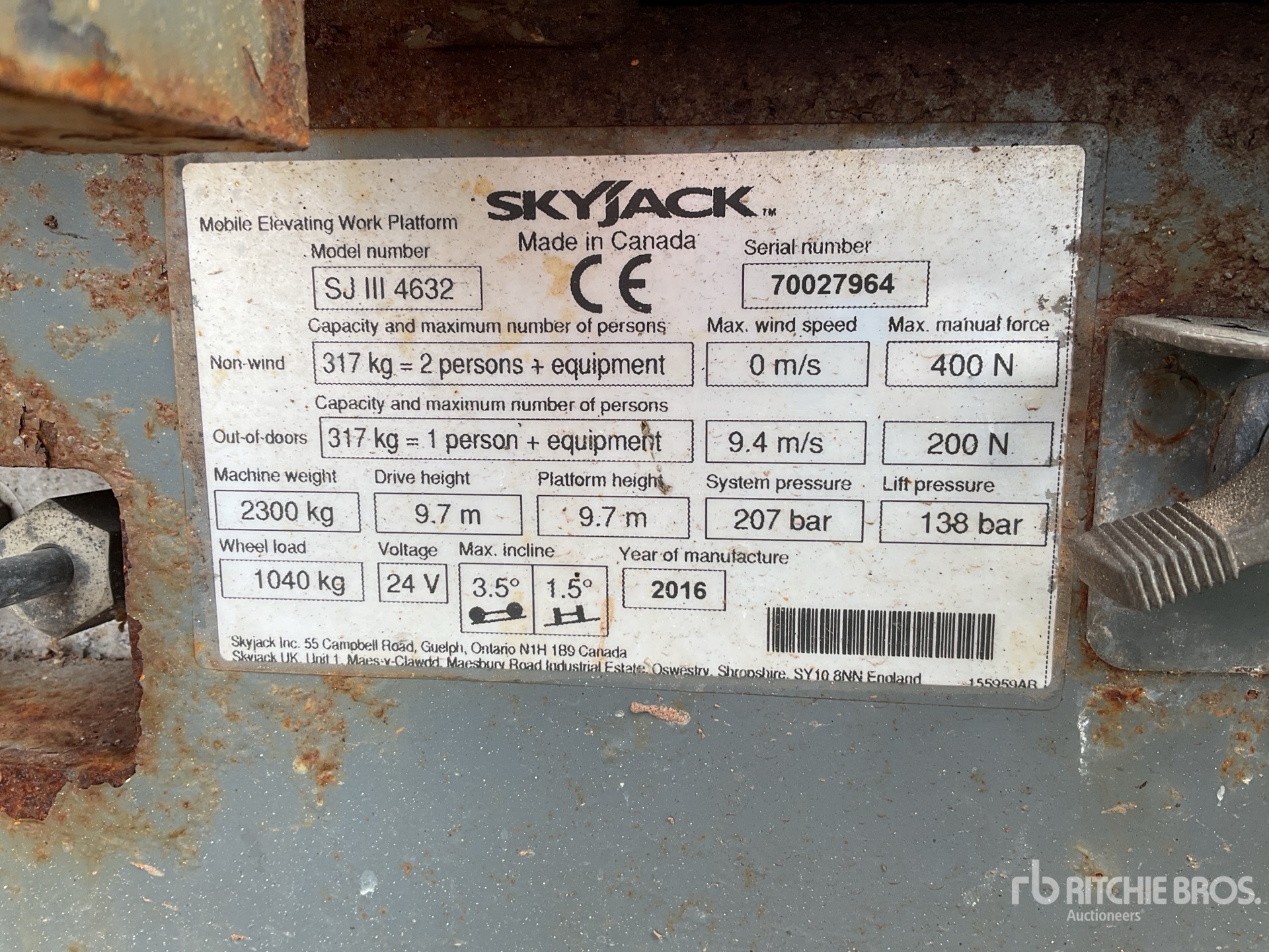 2016 Skyjack SJ4632