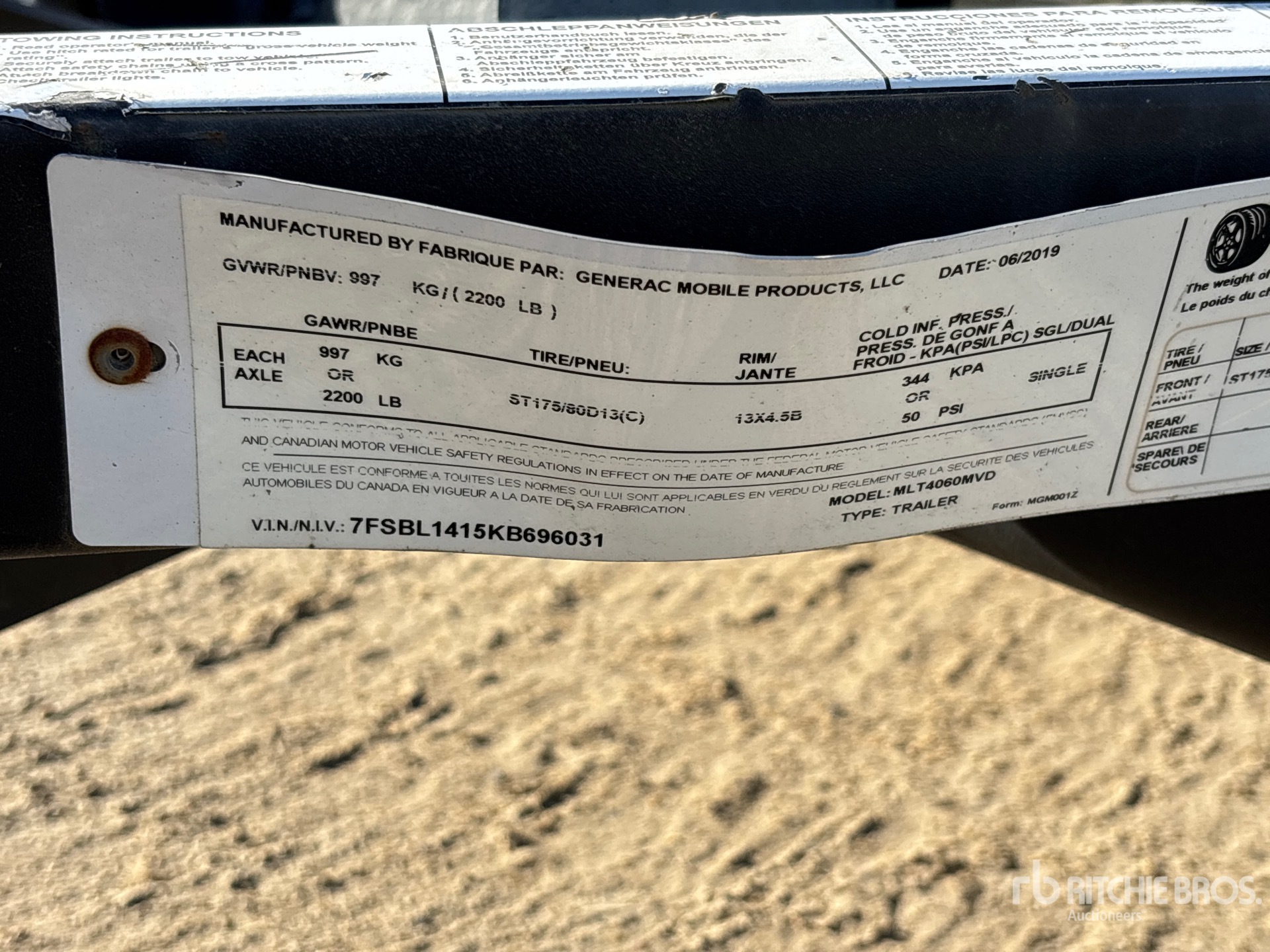 2019 Generac MLT4060MVD