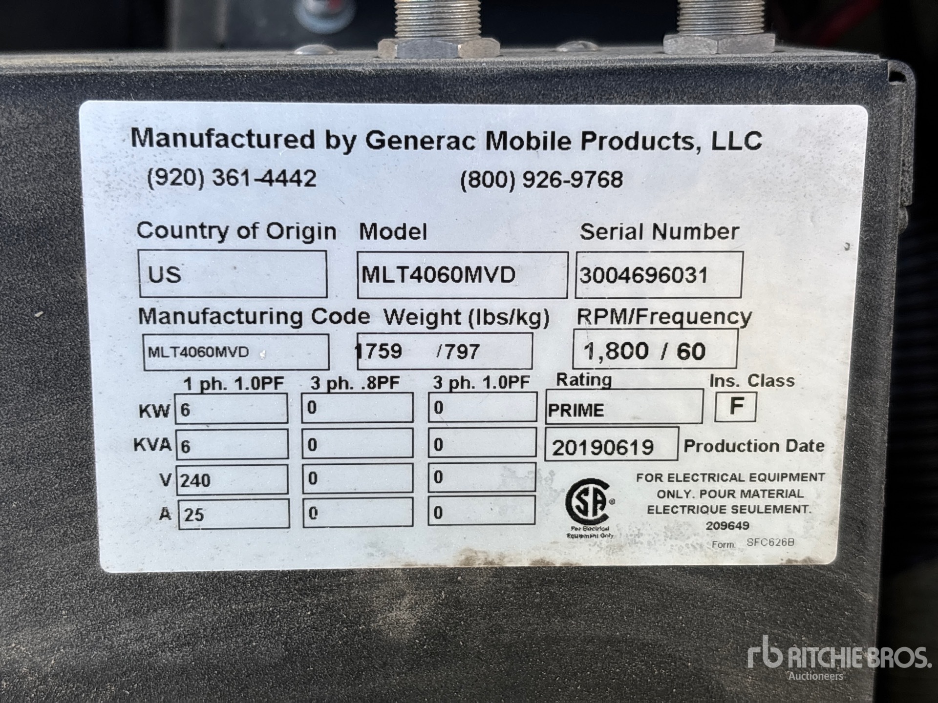 2019 Generac MLT4060MVD