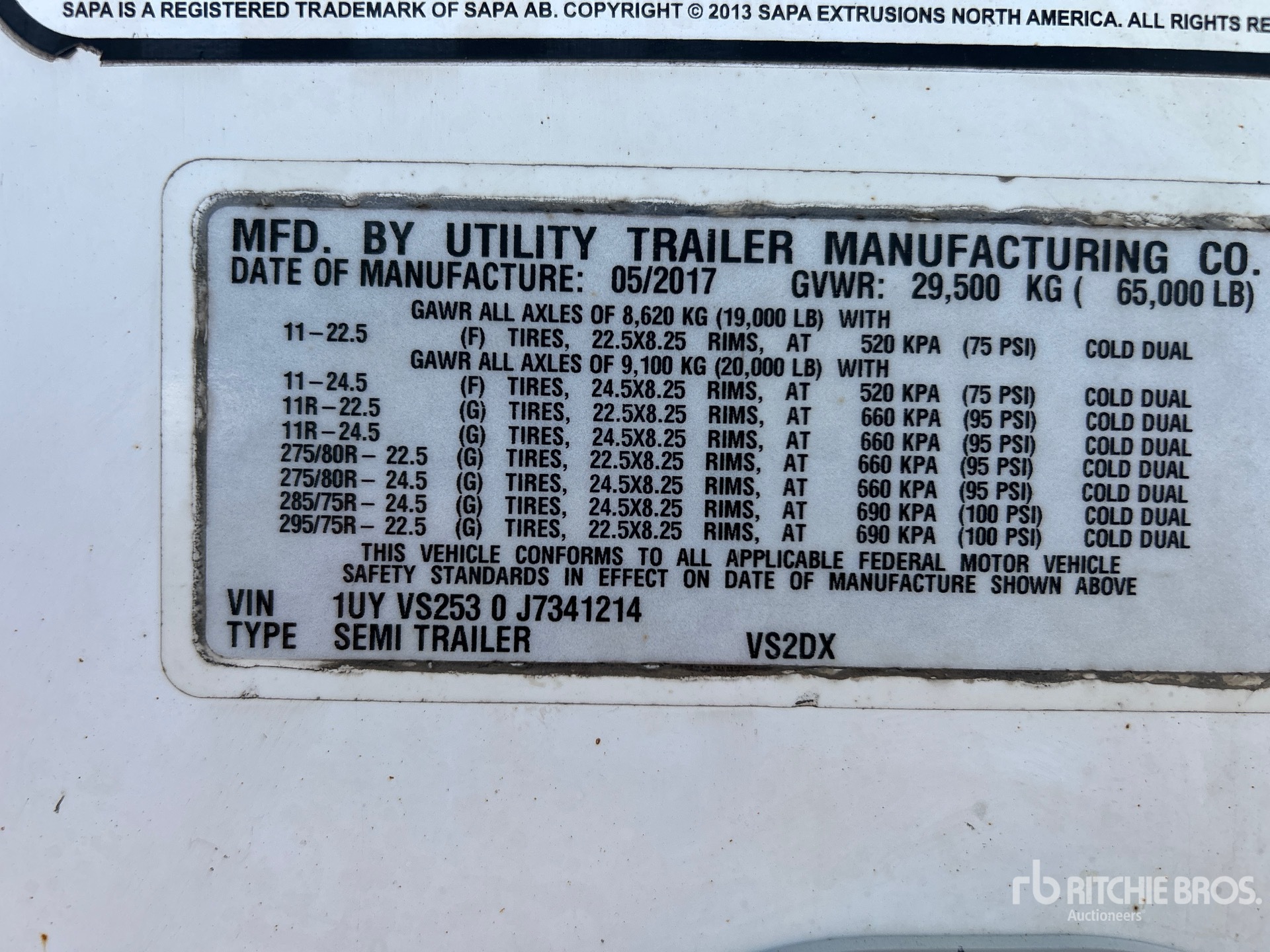 2018 Utility VS2DX