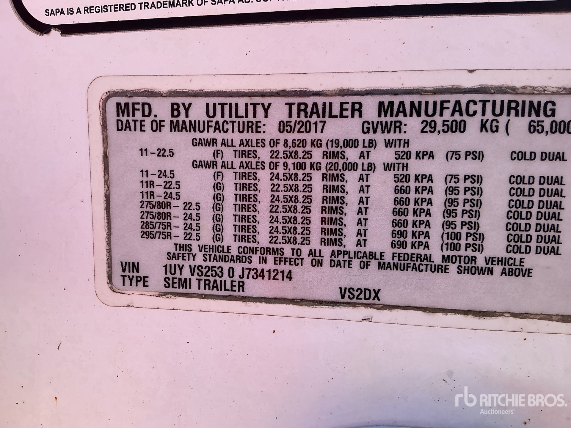 2018 Utility VS2DX