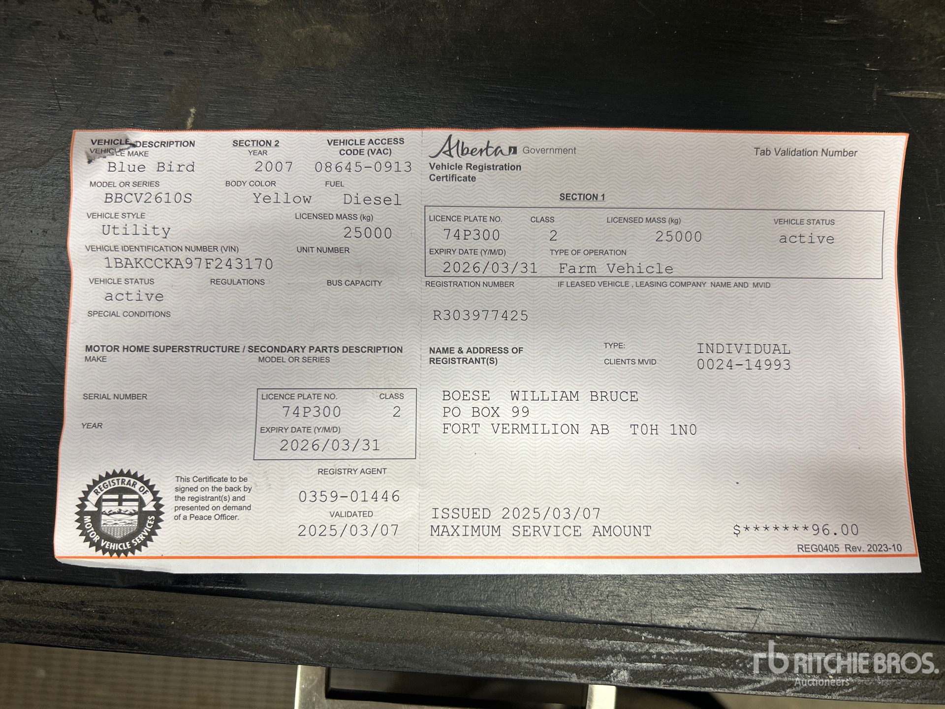 2008 Bluebird 4x2 School Service