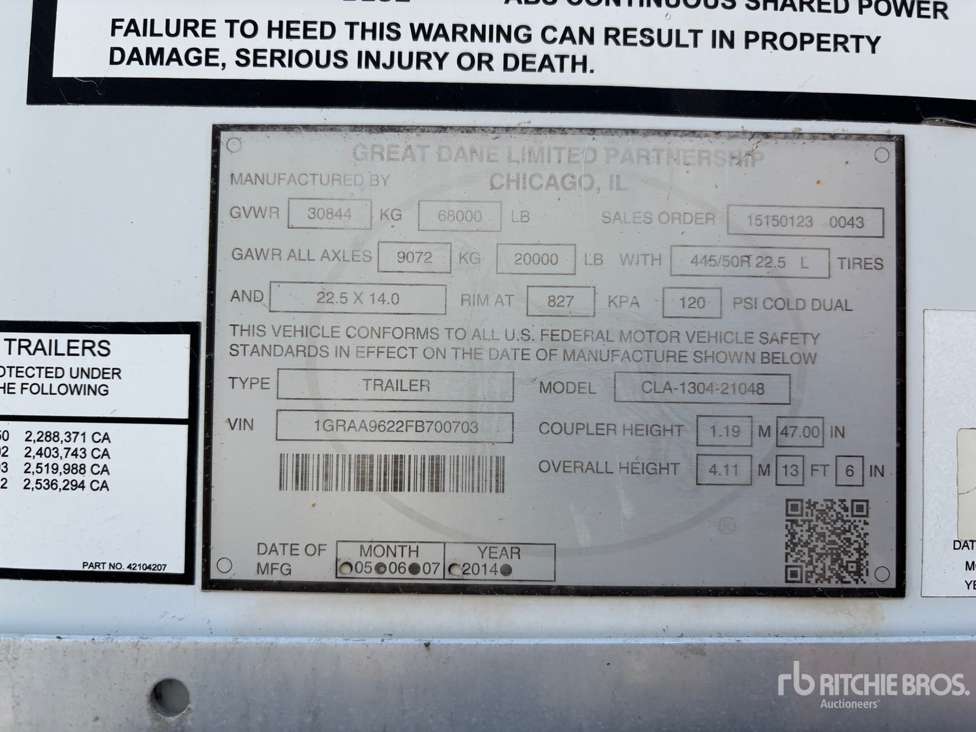 2015 Great Dane CLA-1304-21048