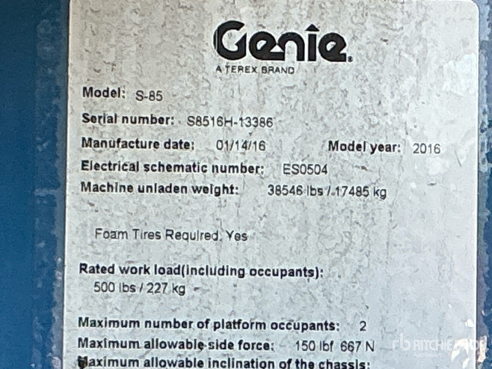 2016 Genie S85