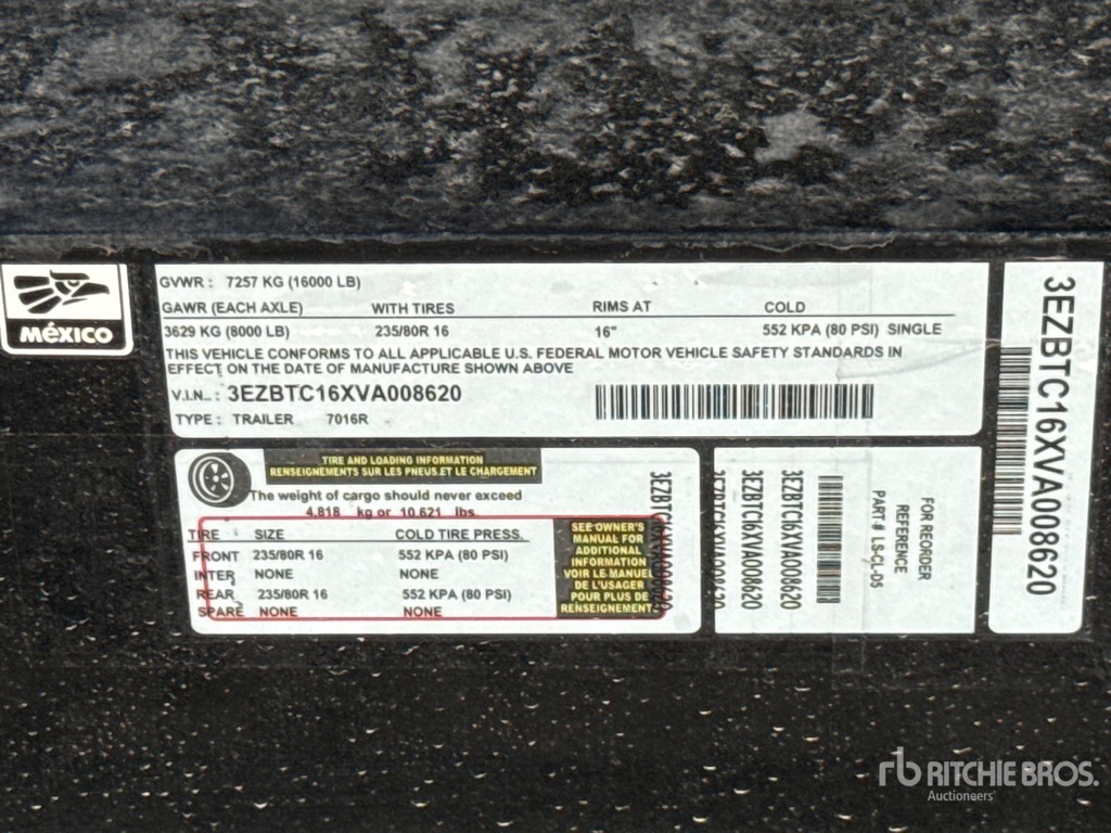 General Appearance with Serial Number / VIN