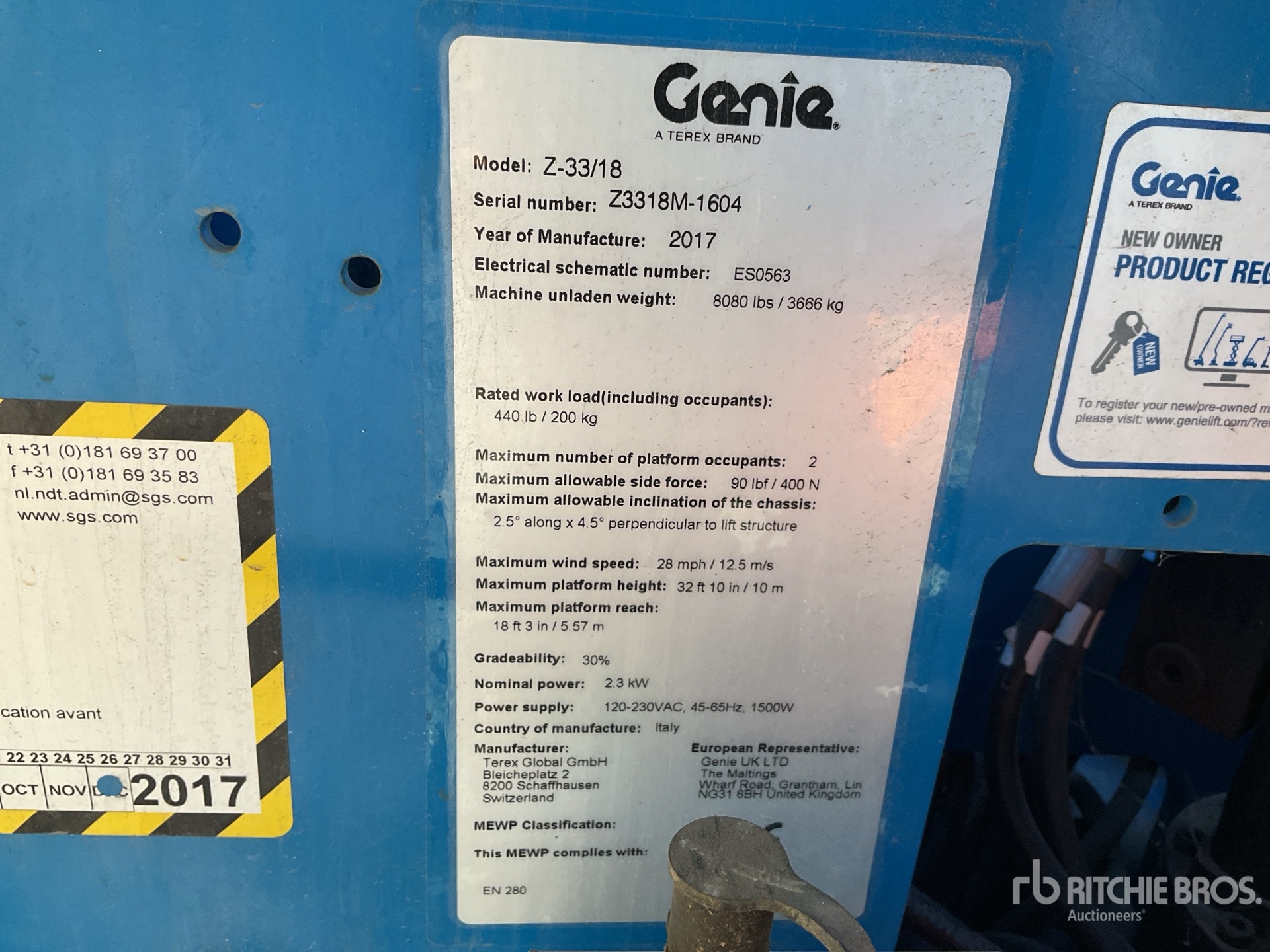 2017 Genie Z-33/18