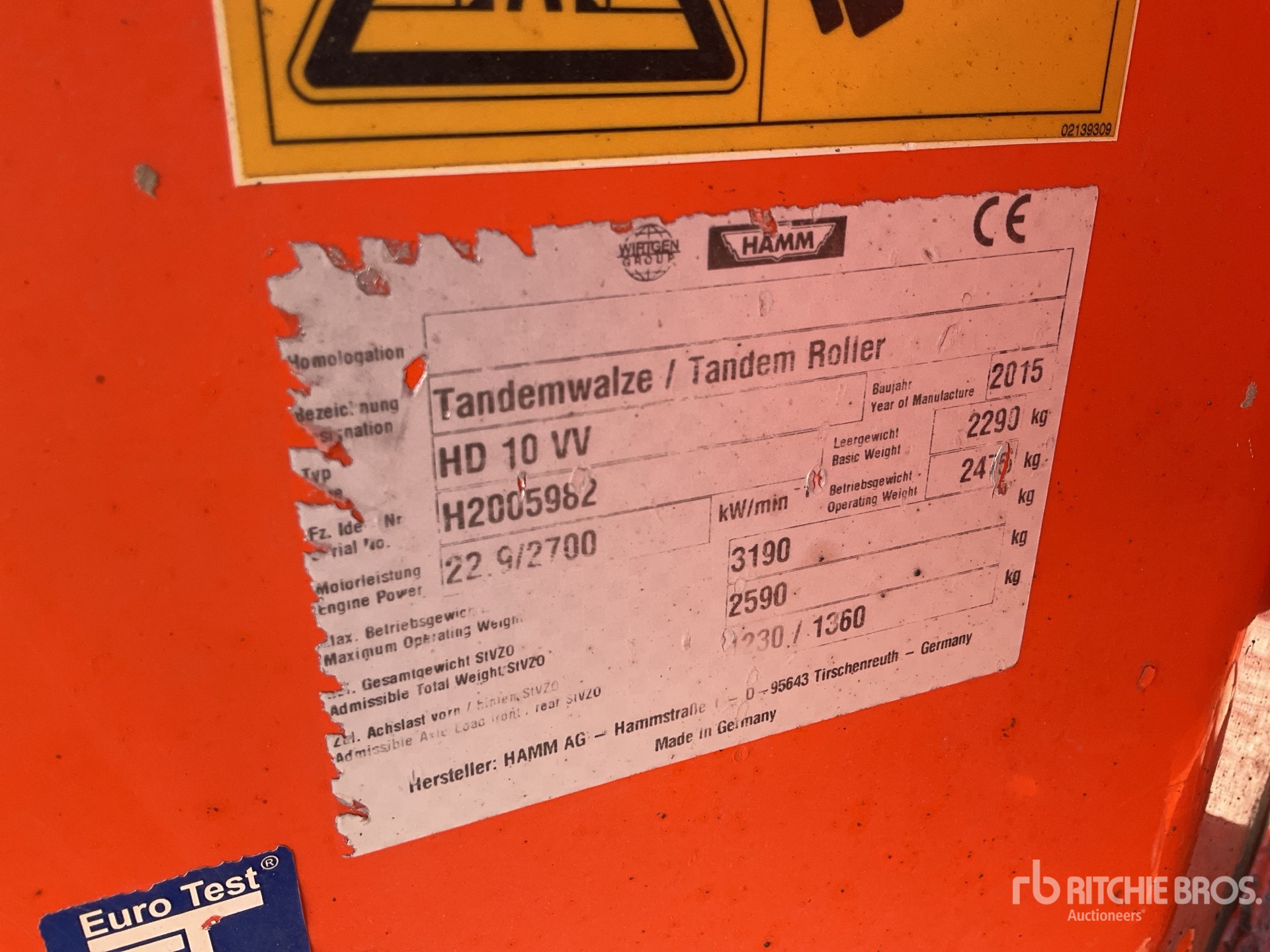 2015 Hamm HD10VV