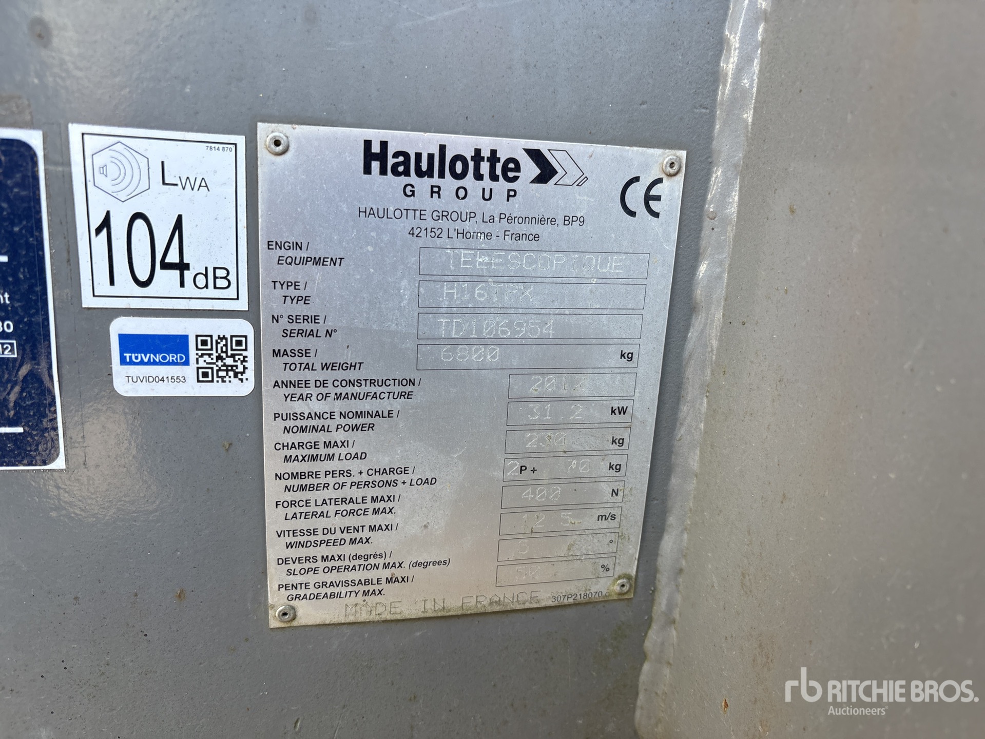 2012 Haulotte H16TPX