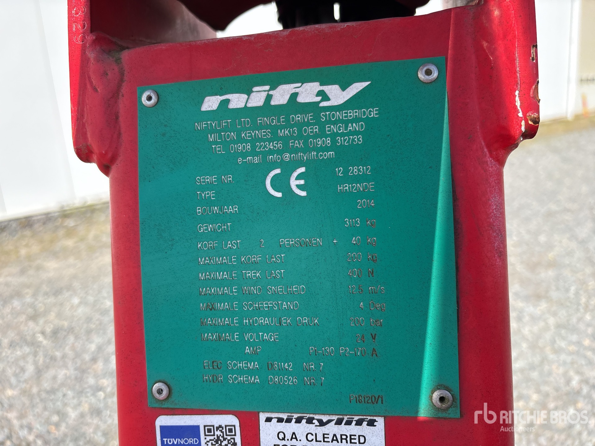 2014 Niftylift HR12NDE