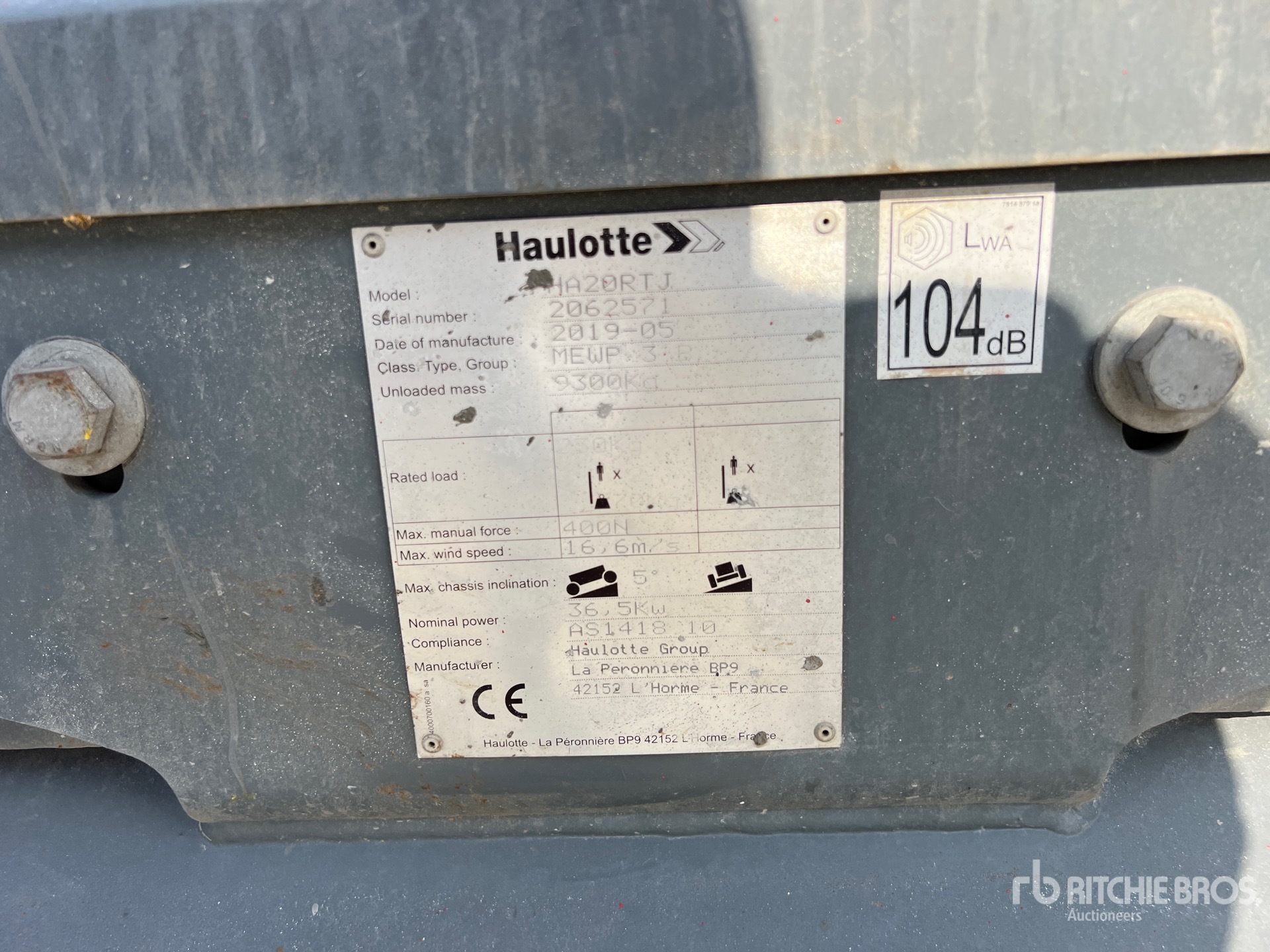 2019 Haulotte HA20RTJ