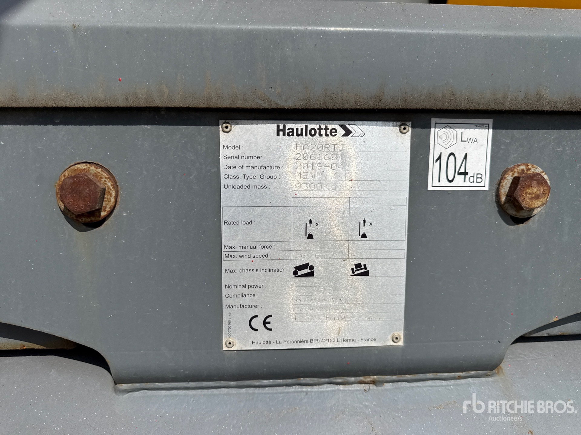2019 Haulotte HA20RTJ