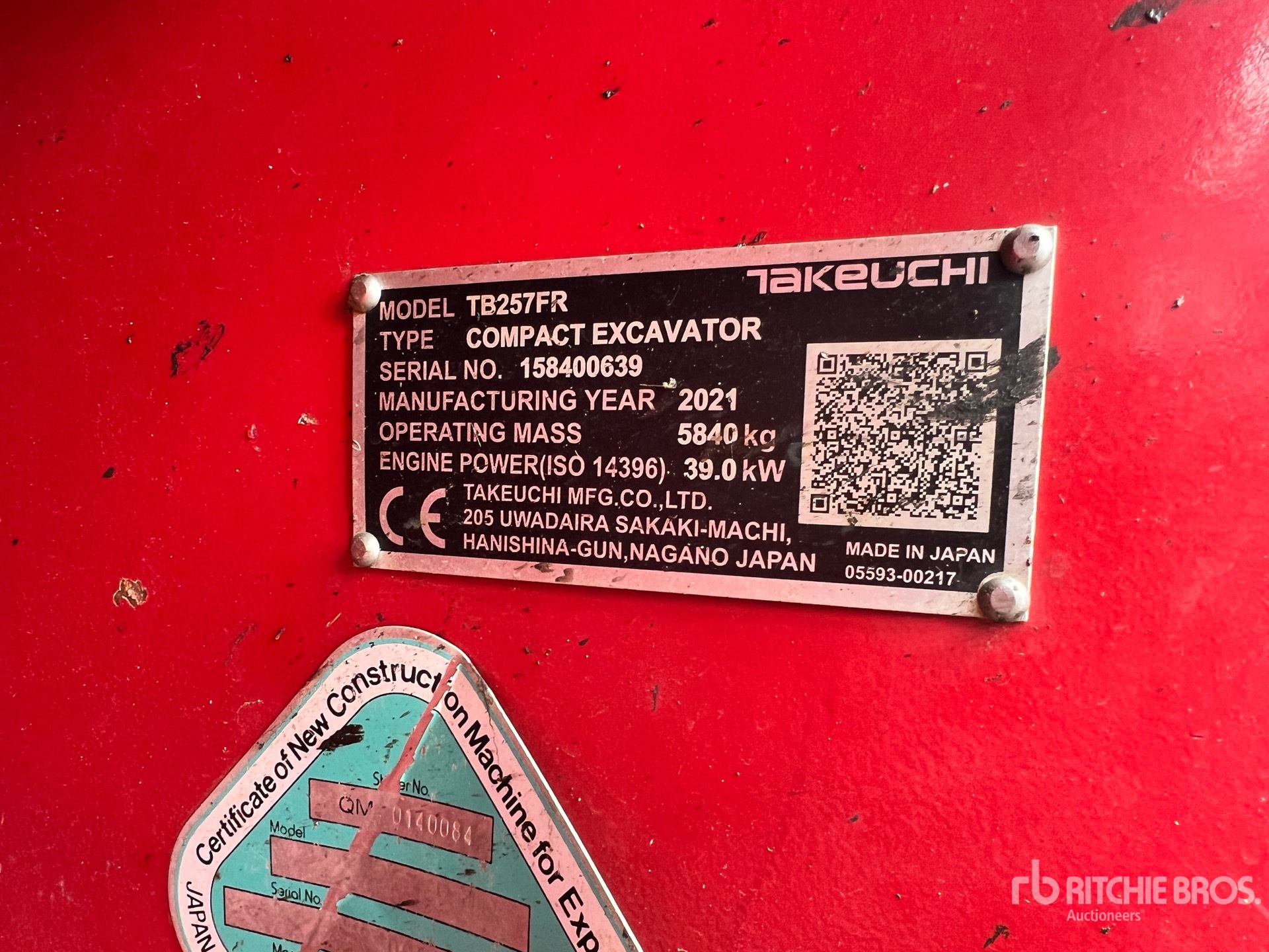 2021 Takeuchi TB257FR