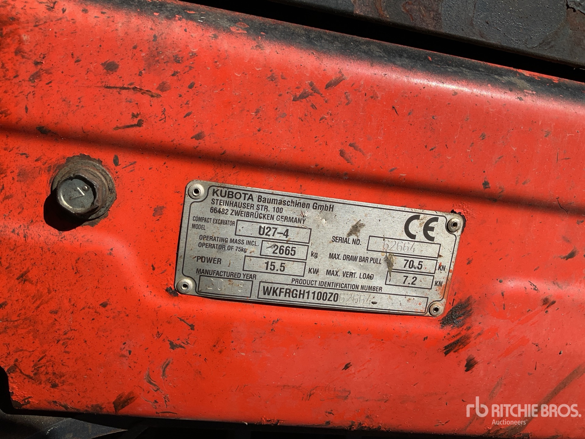 2018 Kubota U27-4
