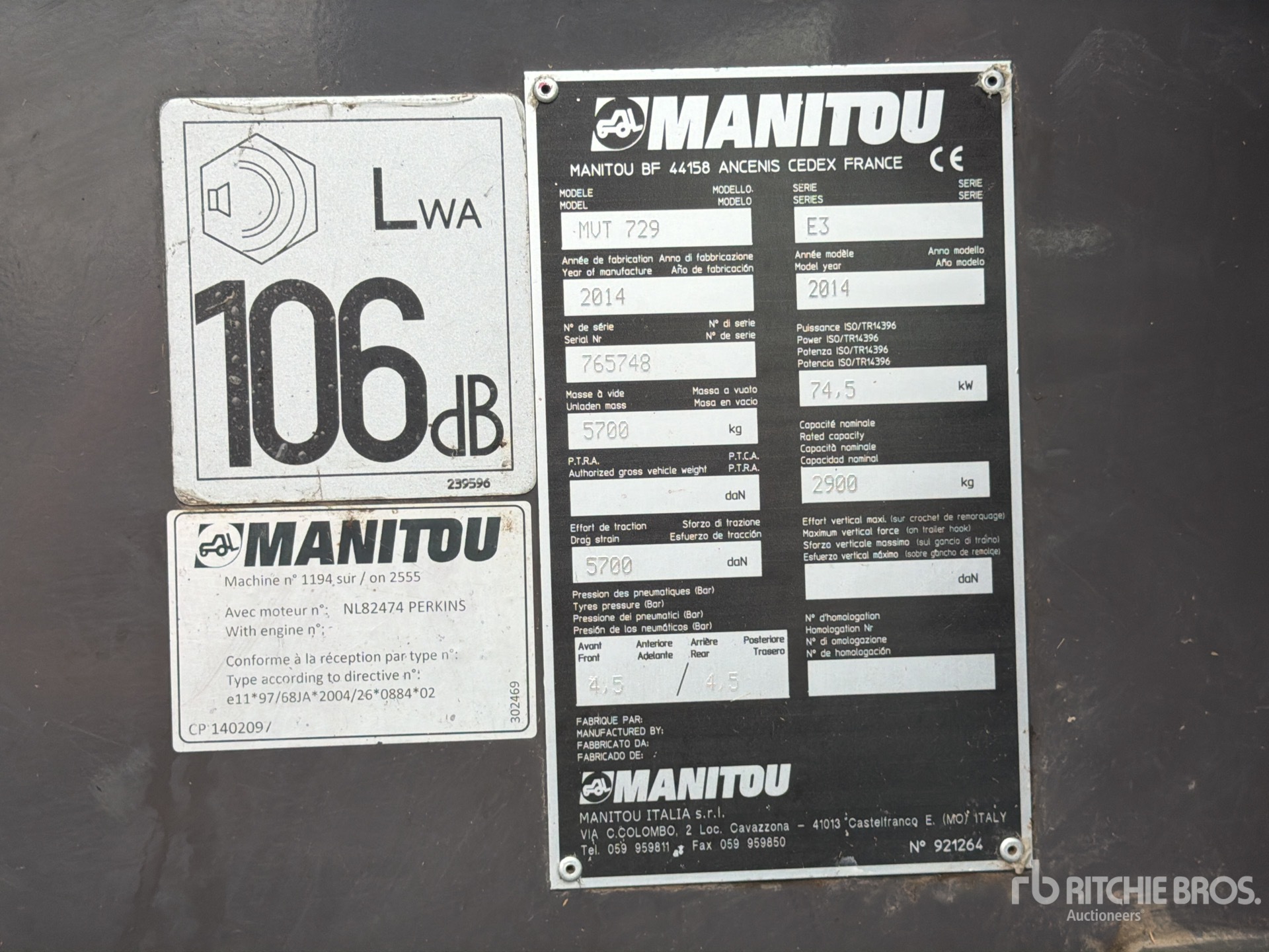 2014 Manitou MVT729