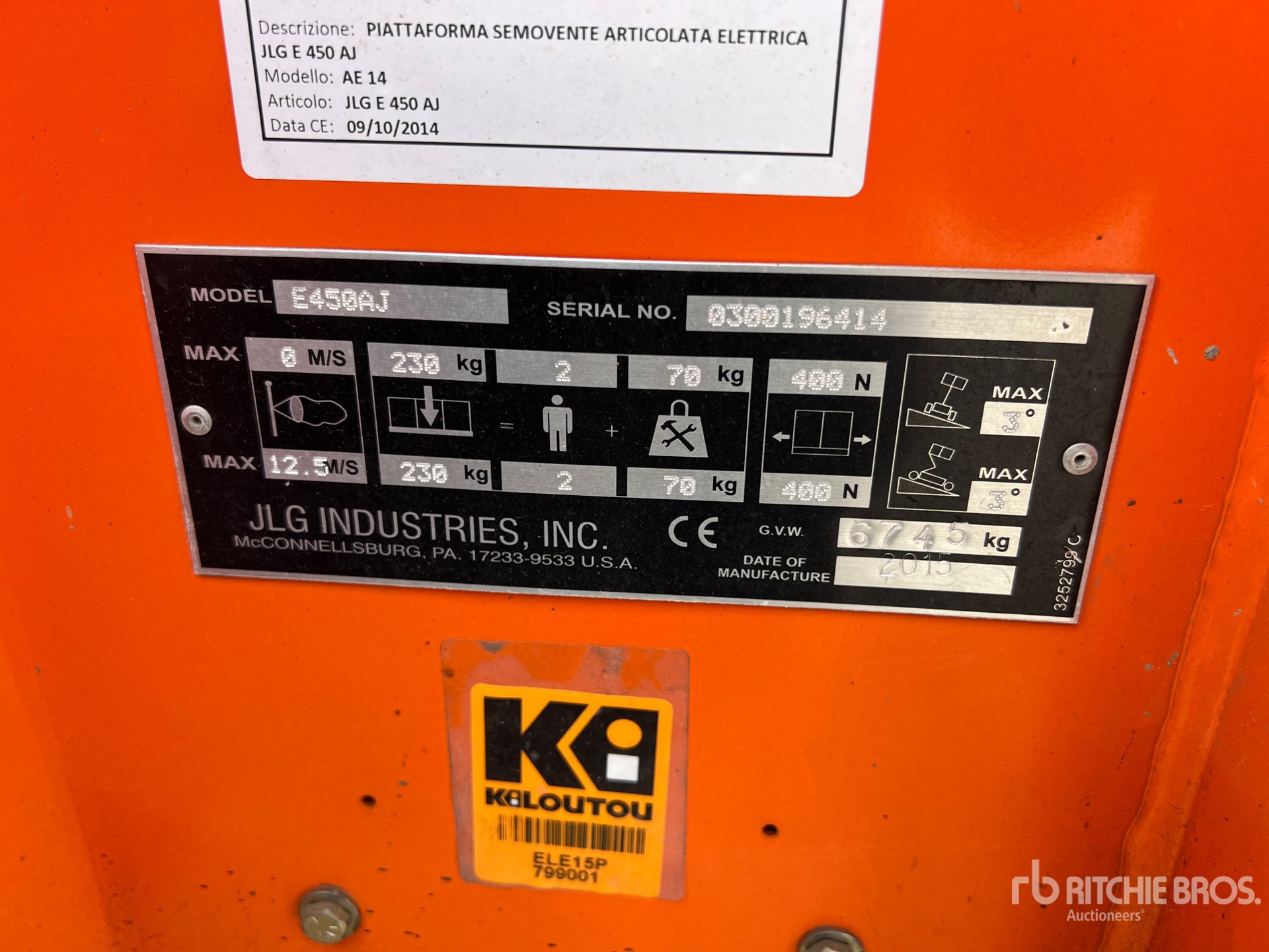 2015 JLG 450AJ SERIES LL